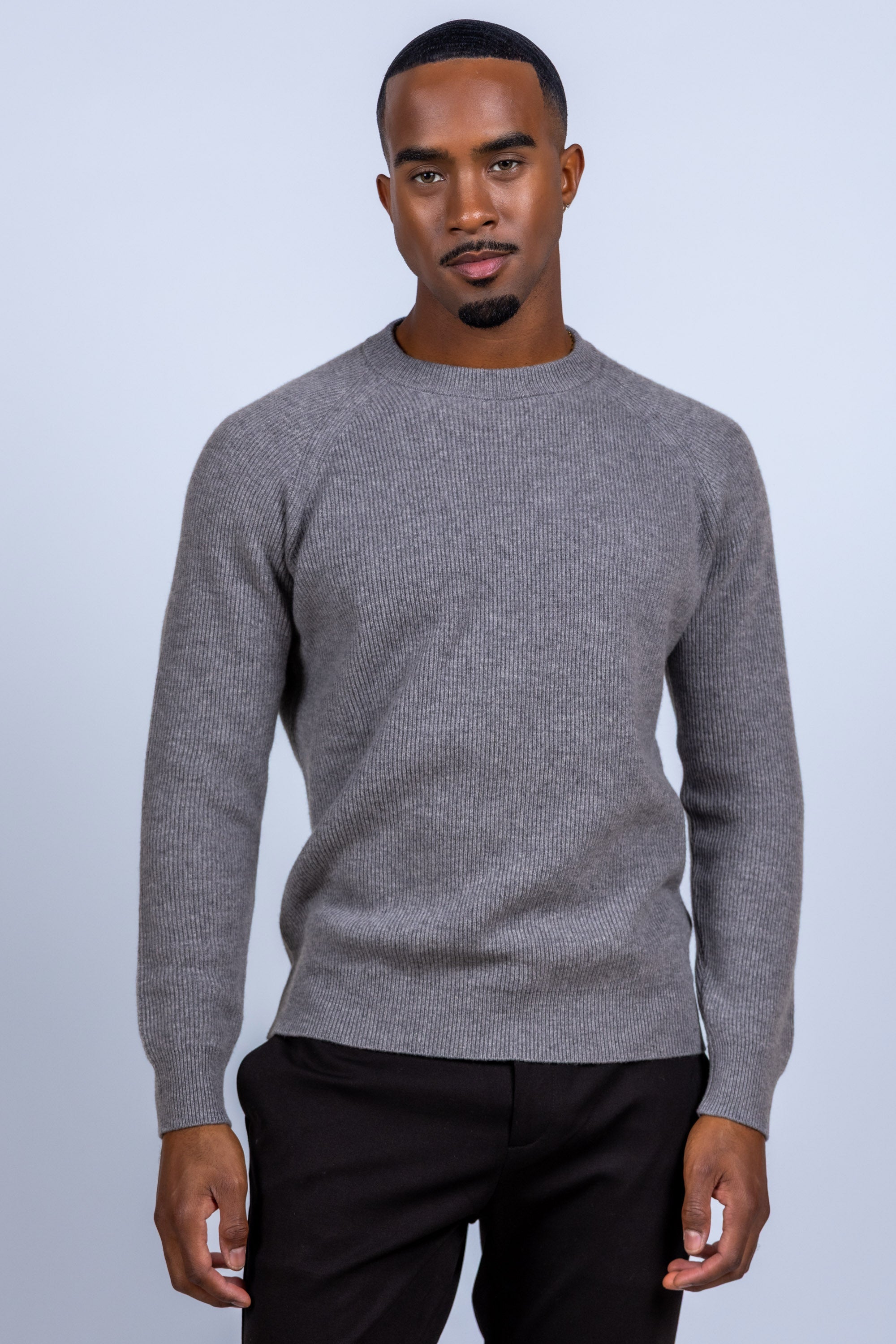 Trui met ronde hals - Middengrijs