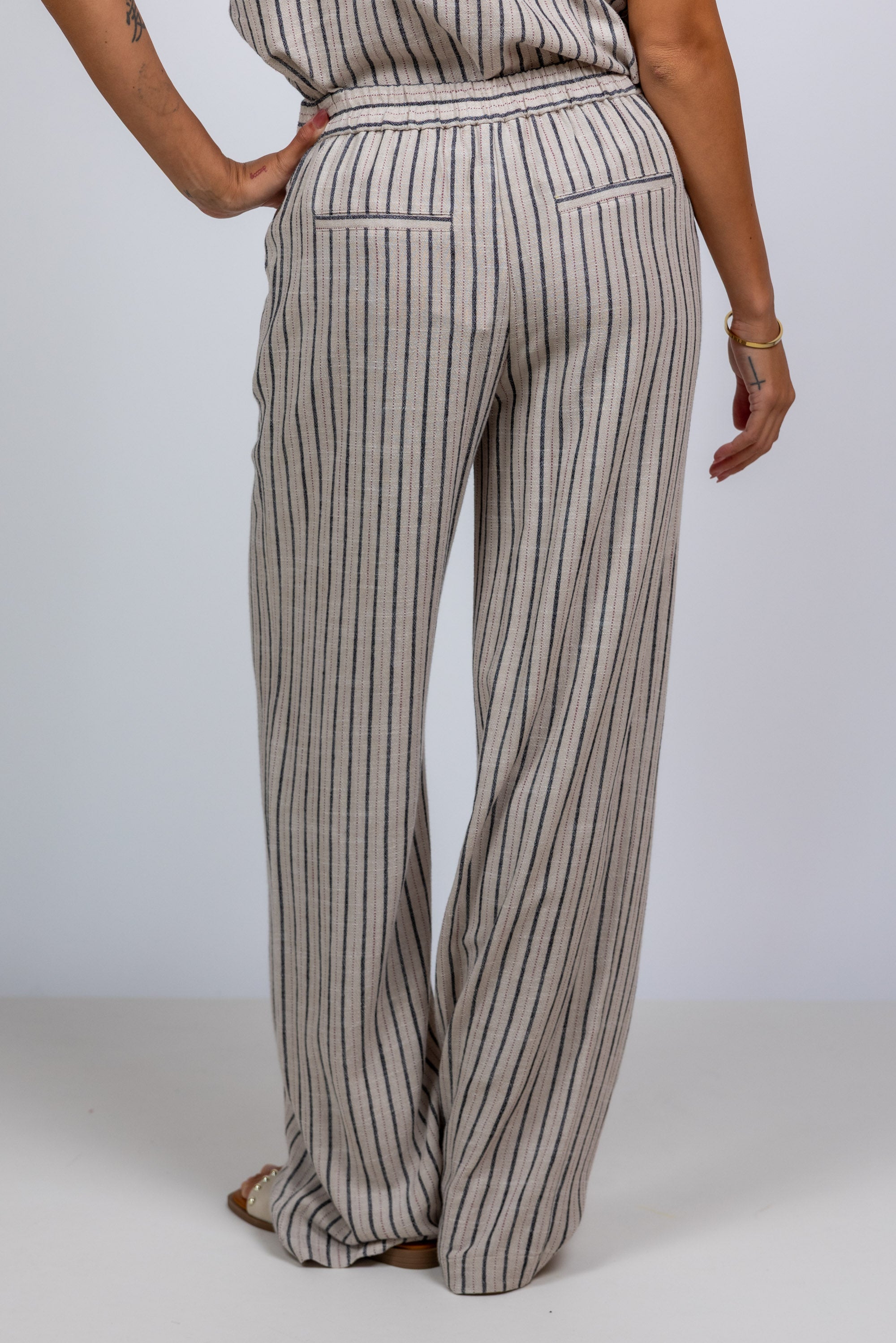 Broek met strepen - Beige