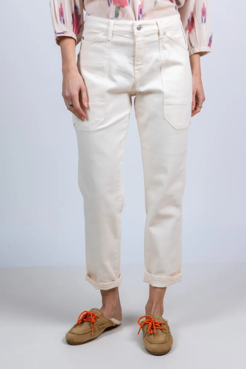 MAC MAC 0333L-4 MAC 0333L-4 Broek met zakken - Ecru