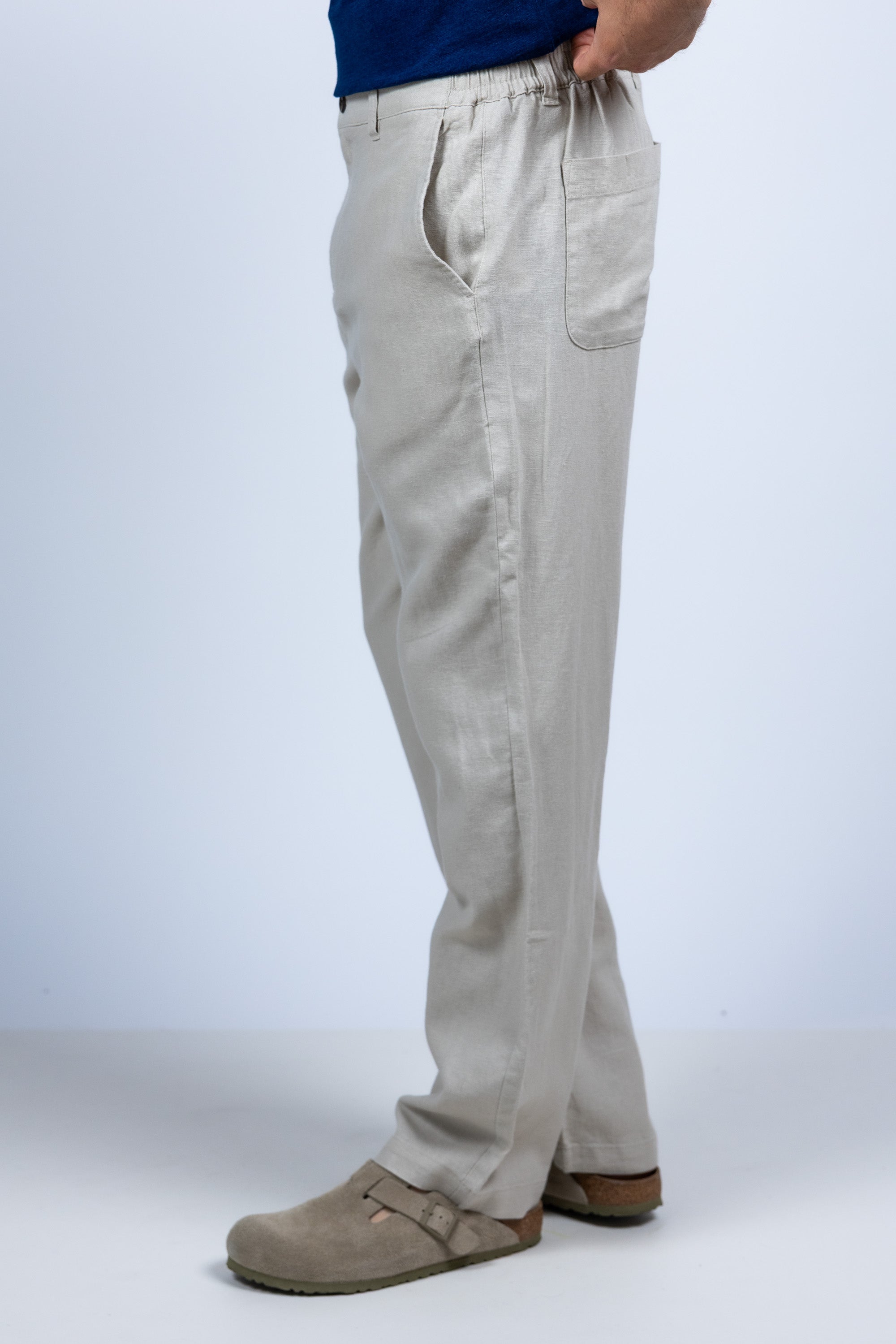 Broek met rechte pijpen - Beige