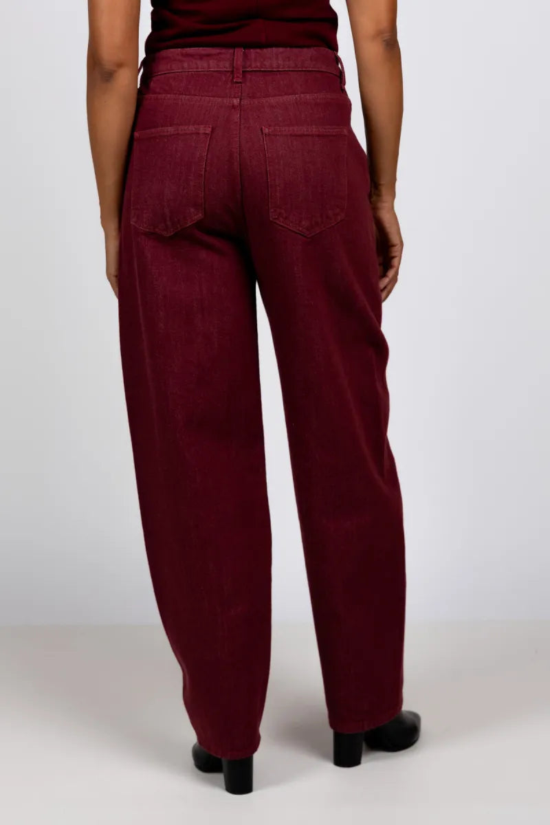 BY-BAR BY-BAR BEGUM WINE JEANS Balloon fit jeans - Donkerbordeaux