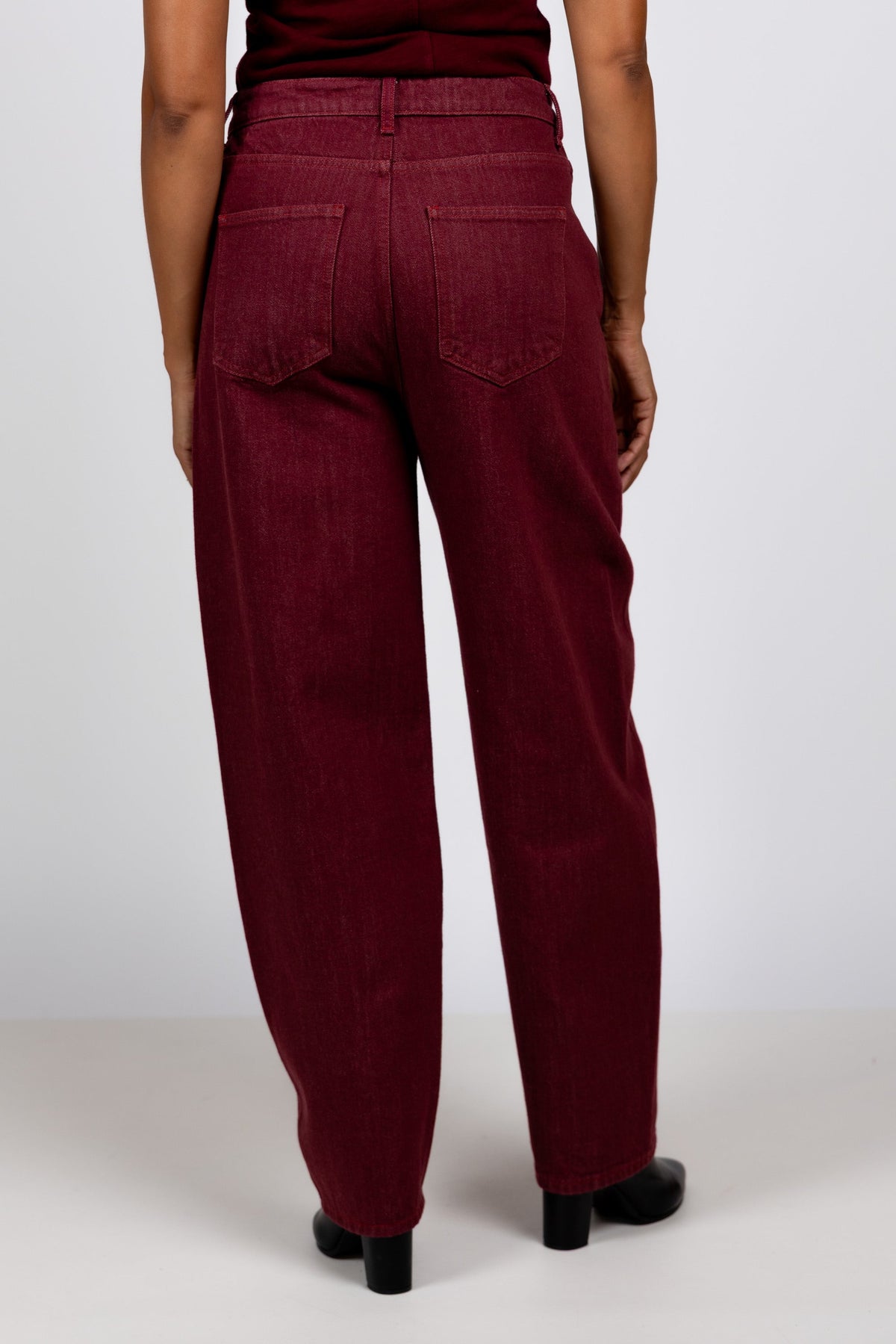 BY-BAR BY-BAR BEGUM WINE JEANS Balloon fit jeans - Donkerbordeaux