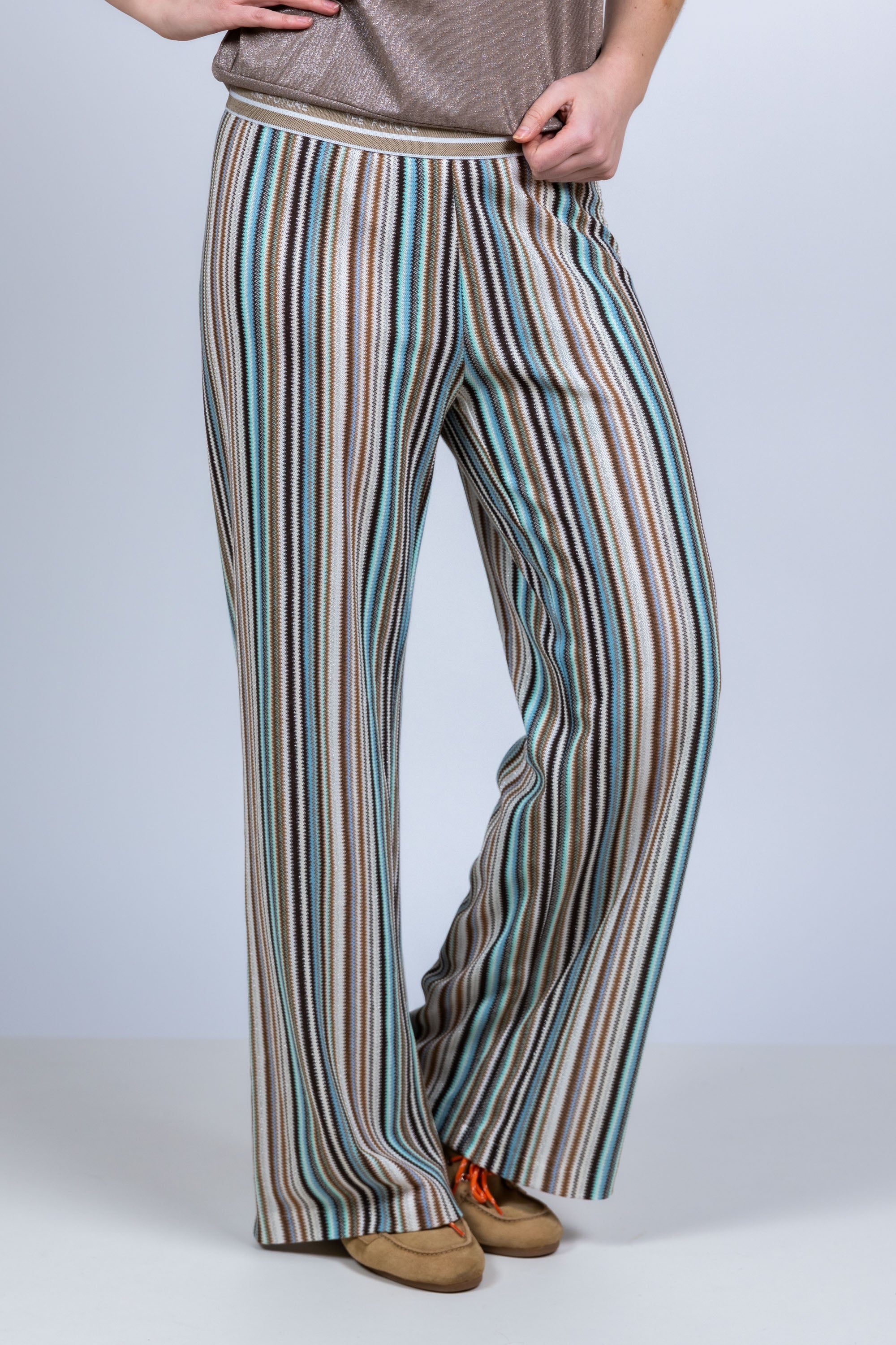 Broek met strepen - Bleu