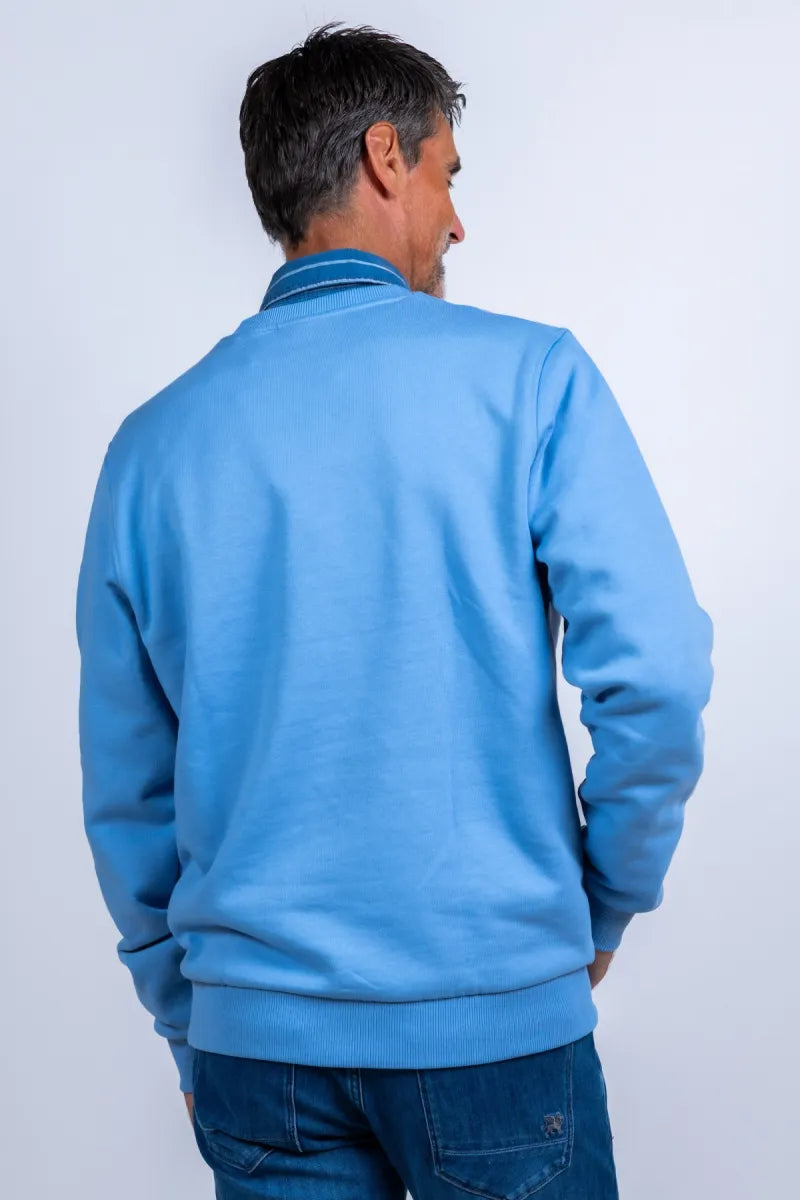 LES DEUX H LES DEUX H 1001048 Sweater met tekst - French blue