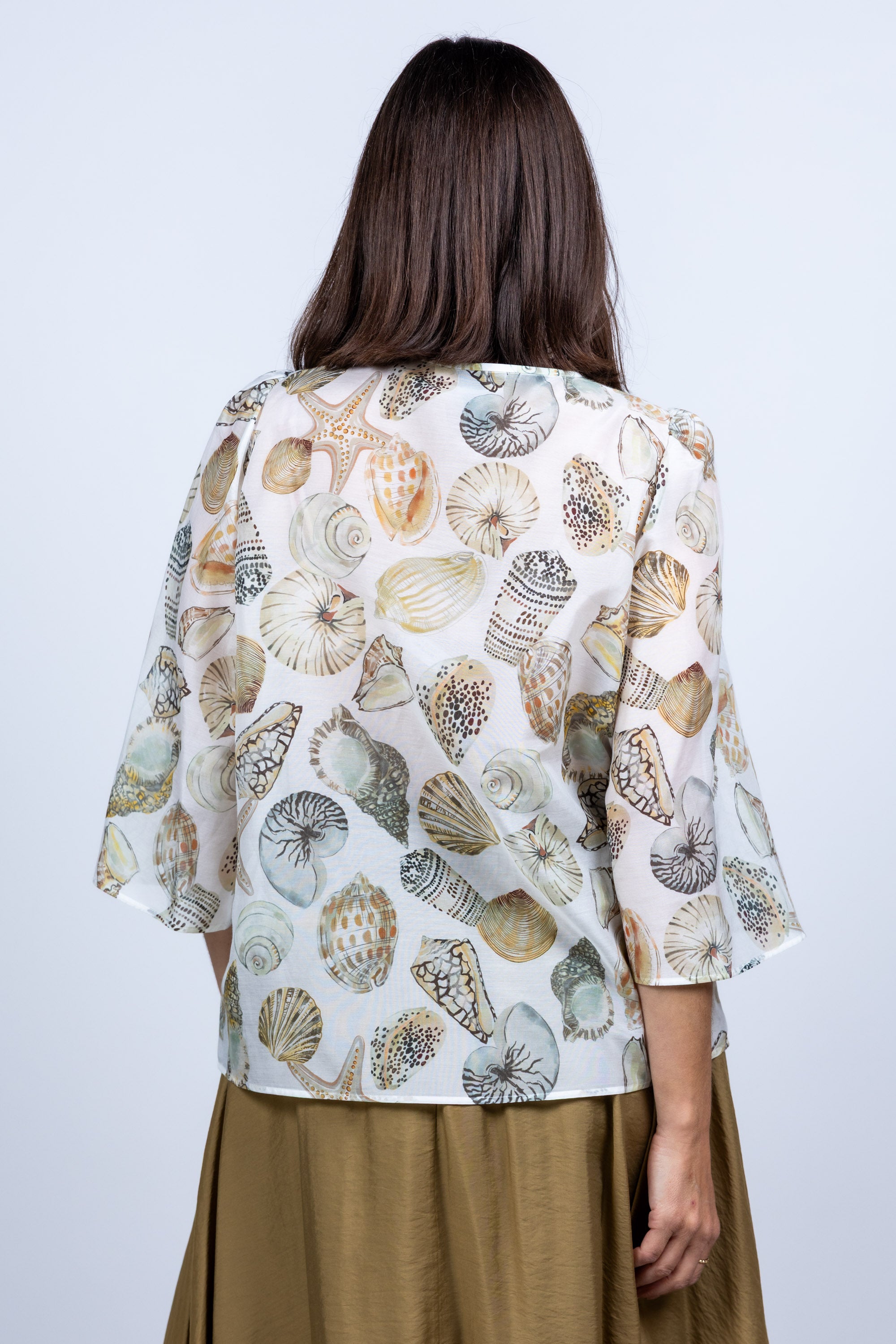 Blouse met print - Ecru