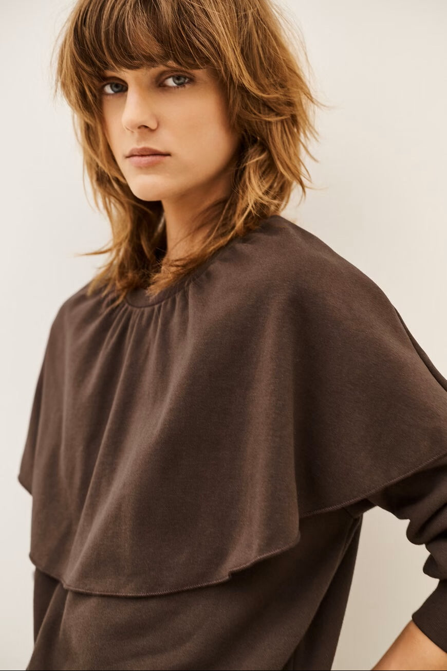 BA&SH BA&SH DEHINA SWEAT CAPE bruin
