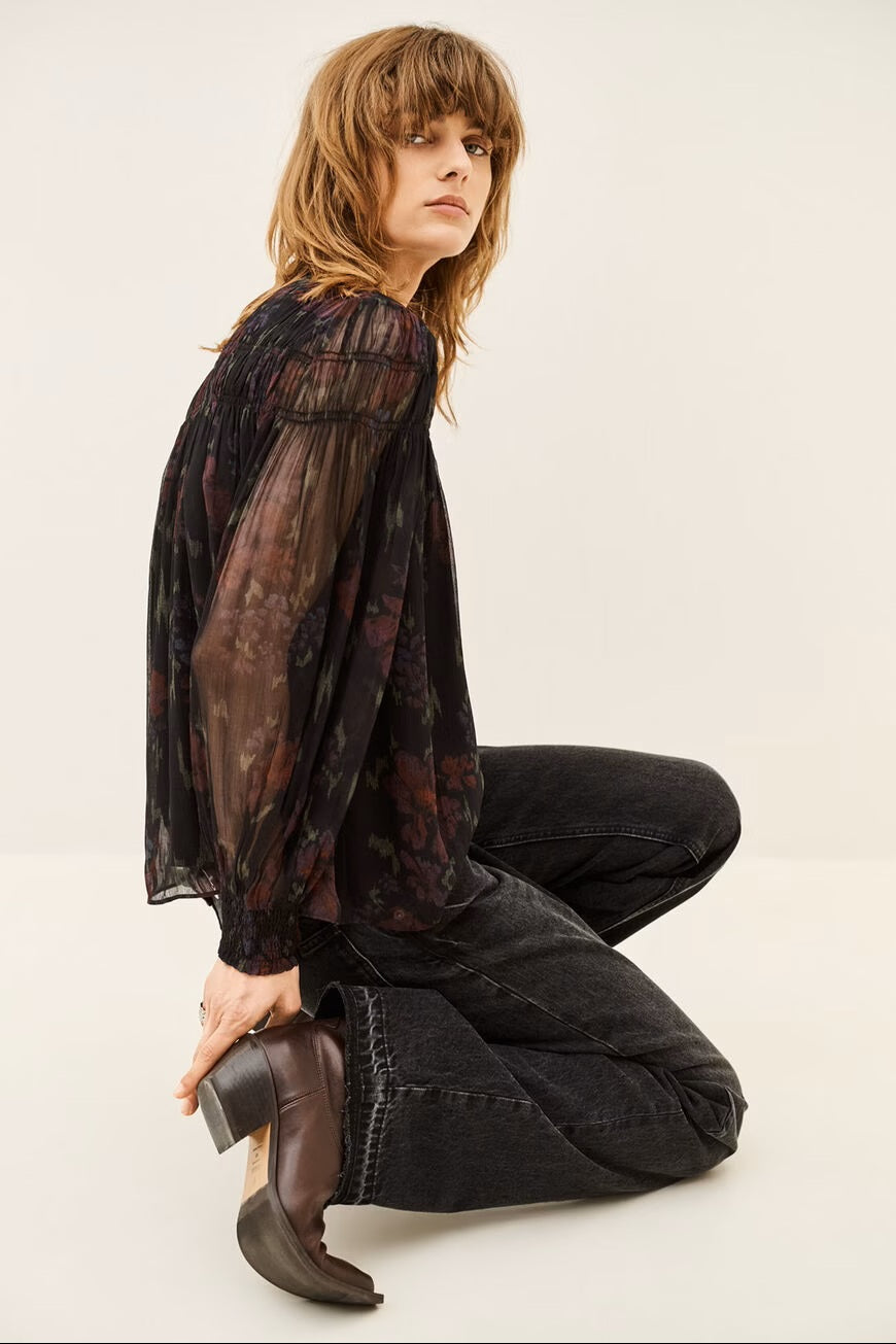 BA&SH BA&SH DOUCE BLOUSE zwart