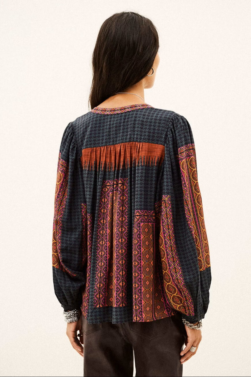 BA&SH BA&SH OLIVIO SHIRT donkerbordeaux