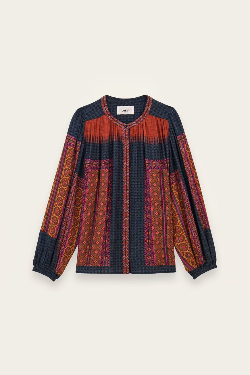 BA&SH BA&SH OLIVIO SHIRT donkerbordeaux