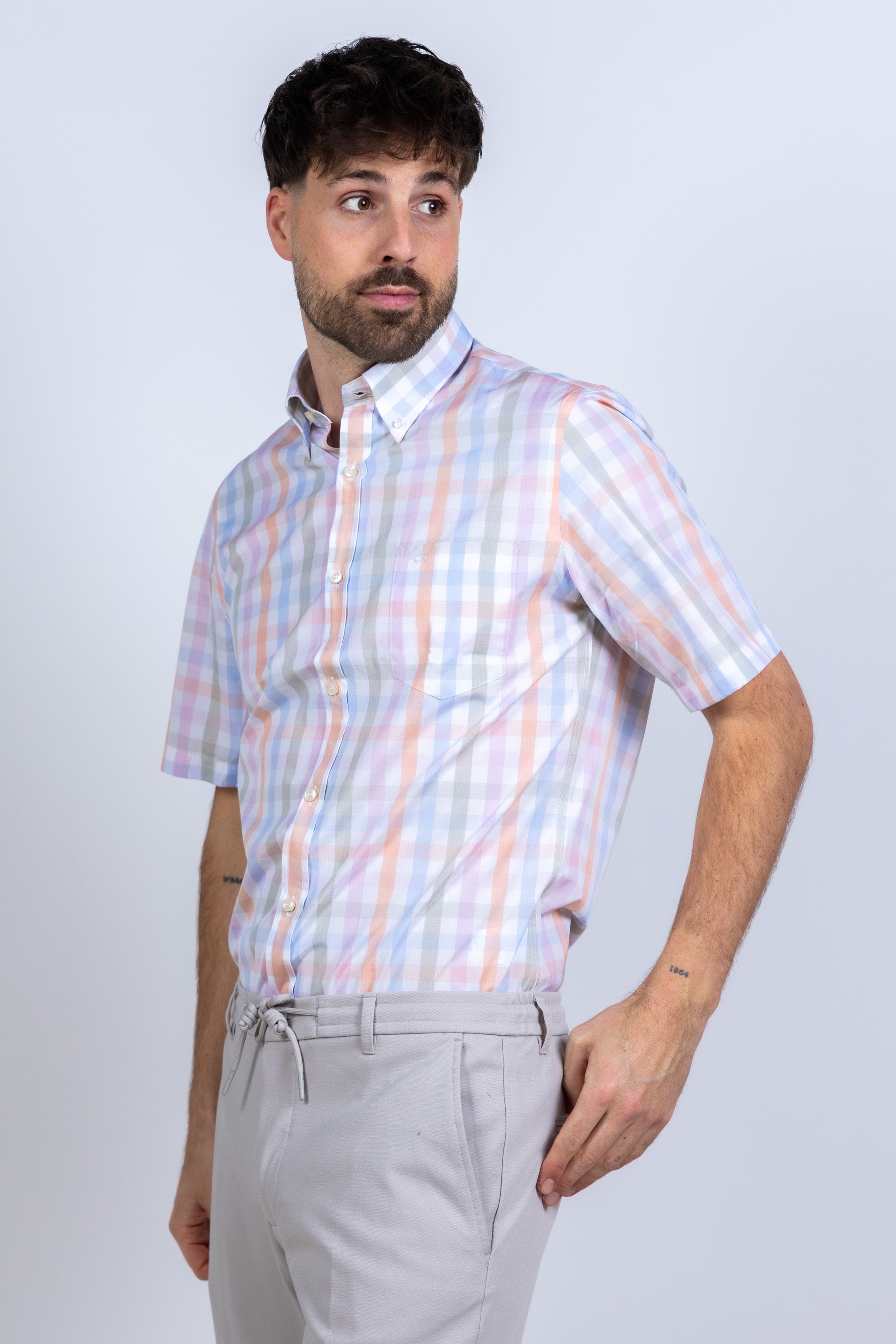 Overhemd met korte mouwen - Gebrand oranje