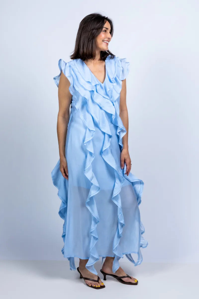 CPH MUSE CPH MUSE 207850 molly dres Jurk met ruches - Bleu