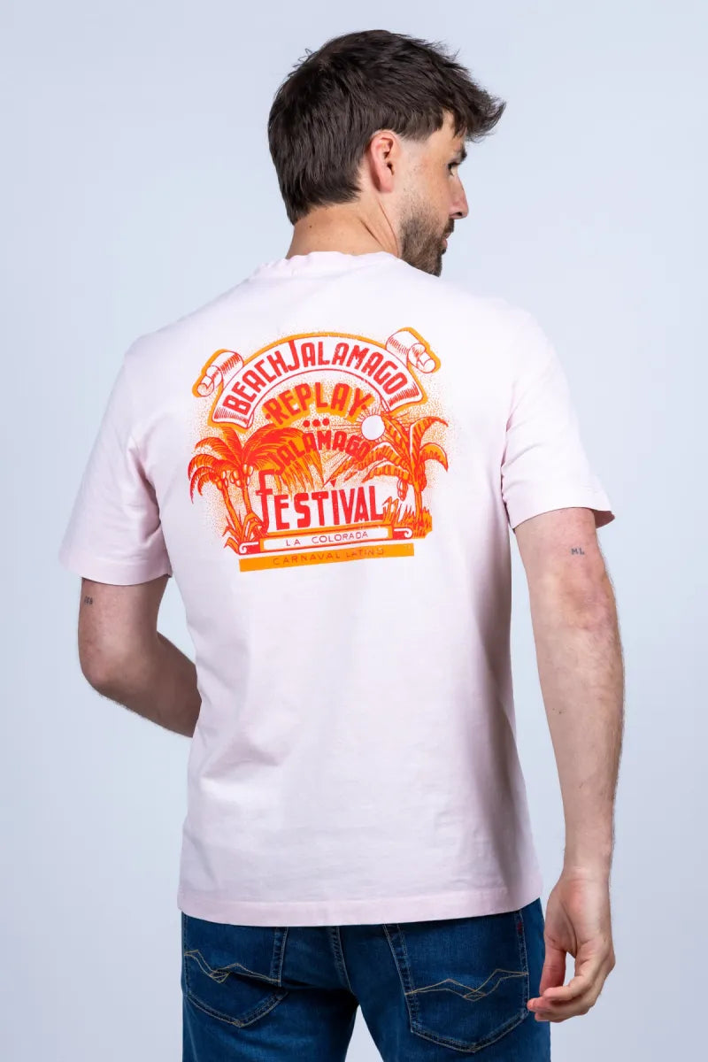 REPLAY H REPLAY H M340000022662N T-shirt met print - Roze