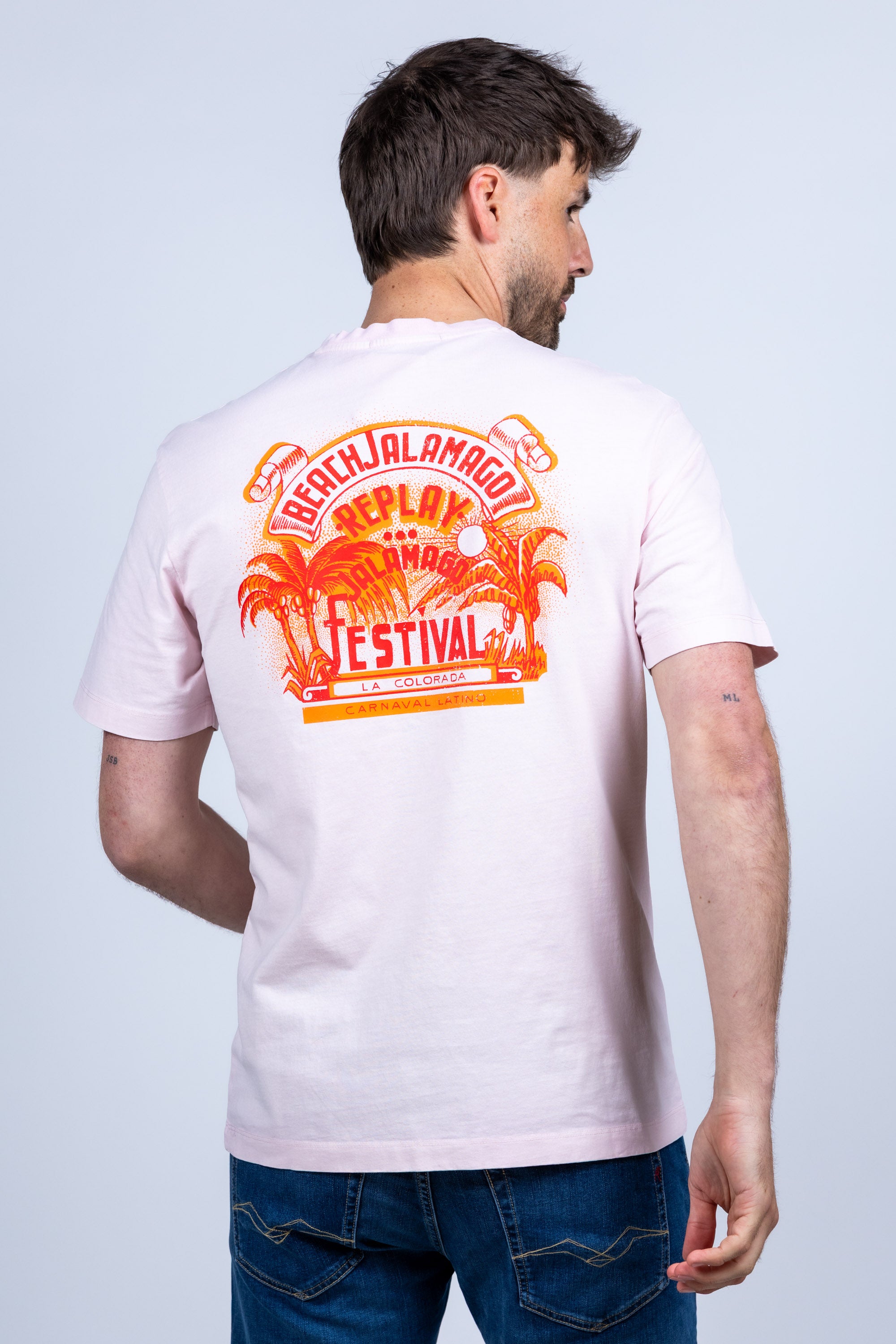 T-shirt met print - Roze