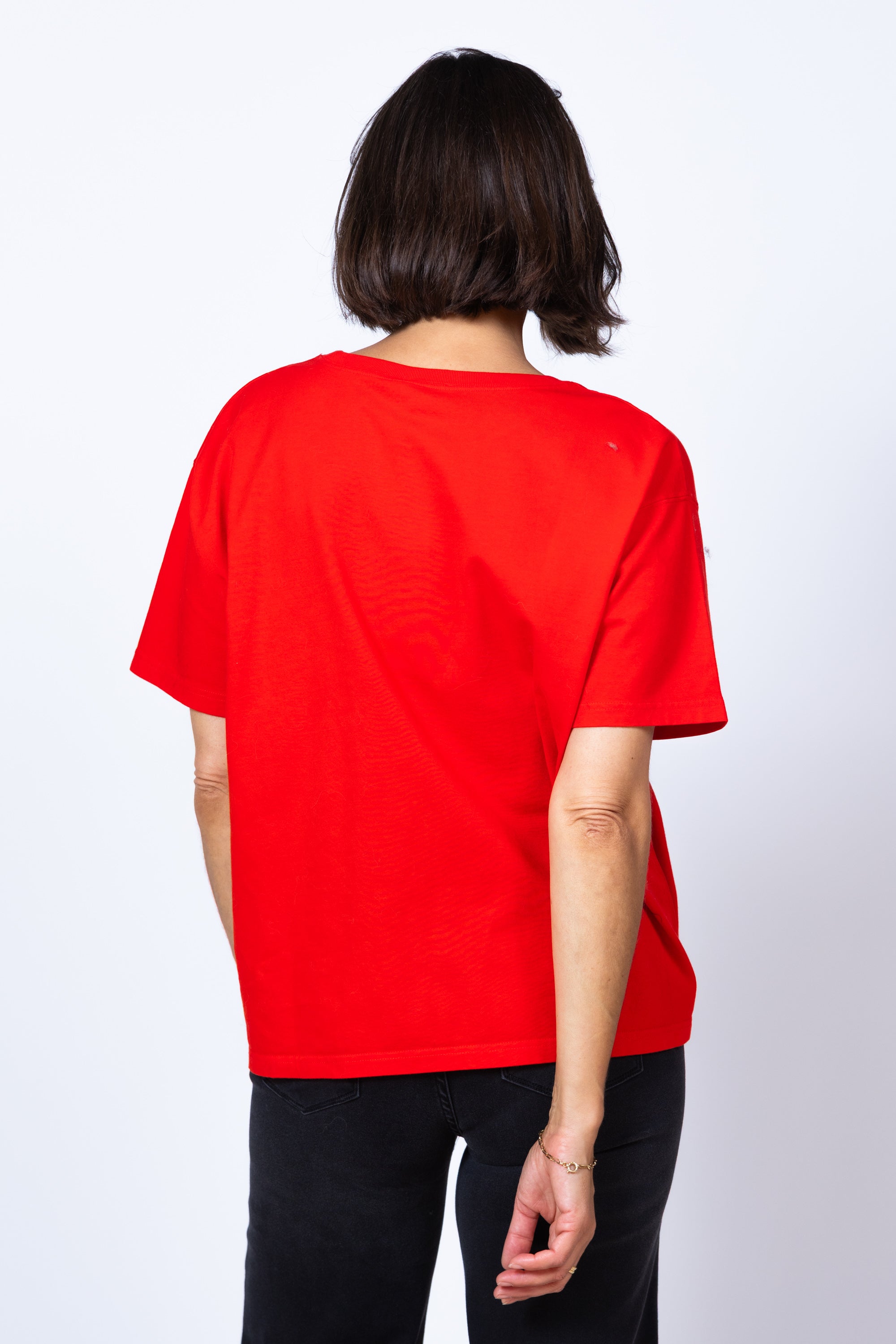 T-shirt met ronde hals - Rood
