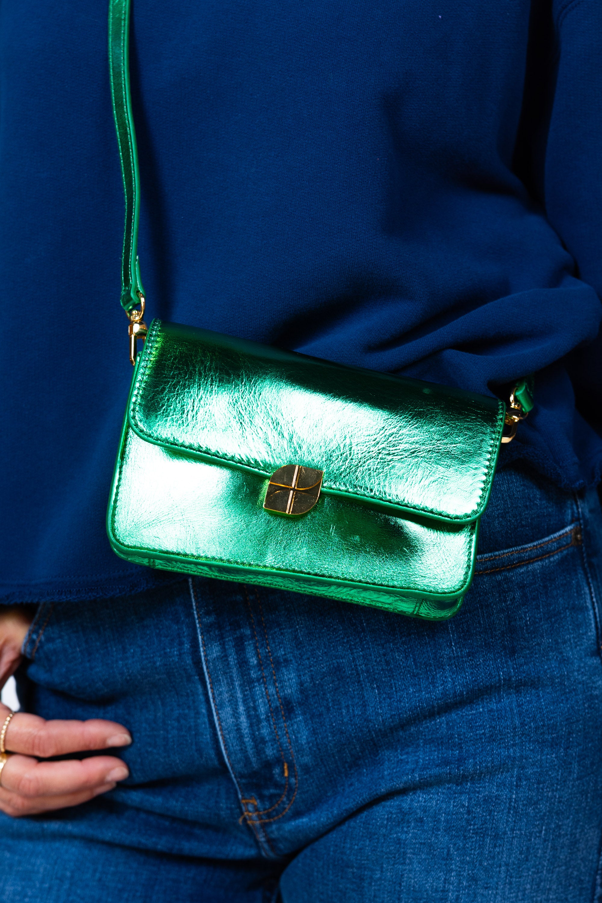 Crossbody tas - Smaragd/biljart