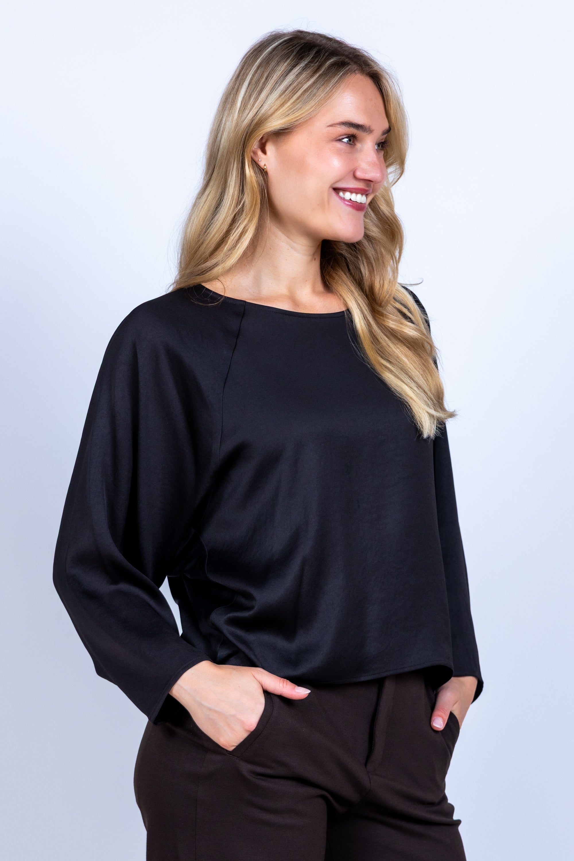 Top met wijde mouwen - Bruin