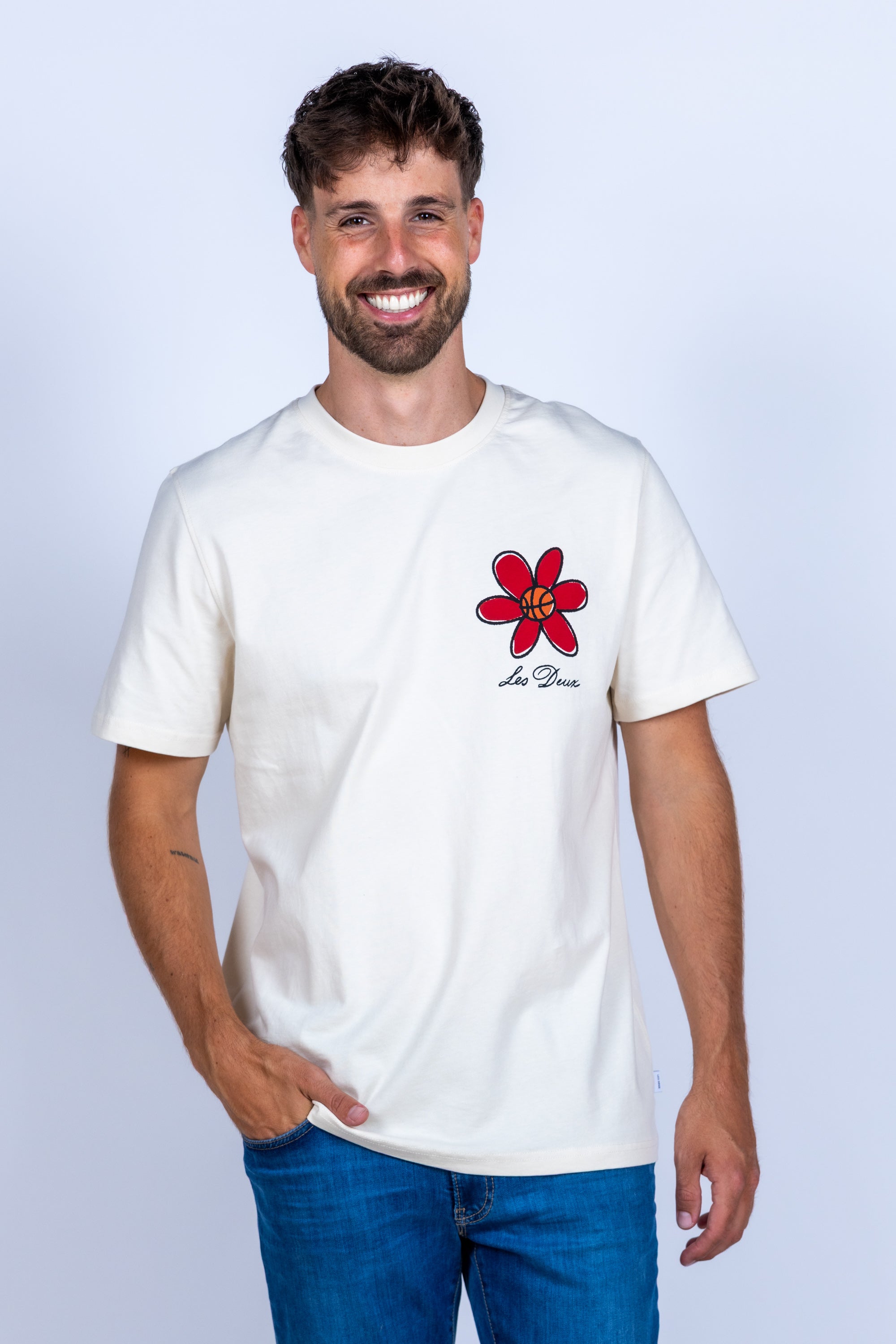 T-shirt met print - Ecru