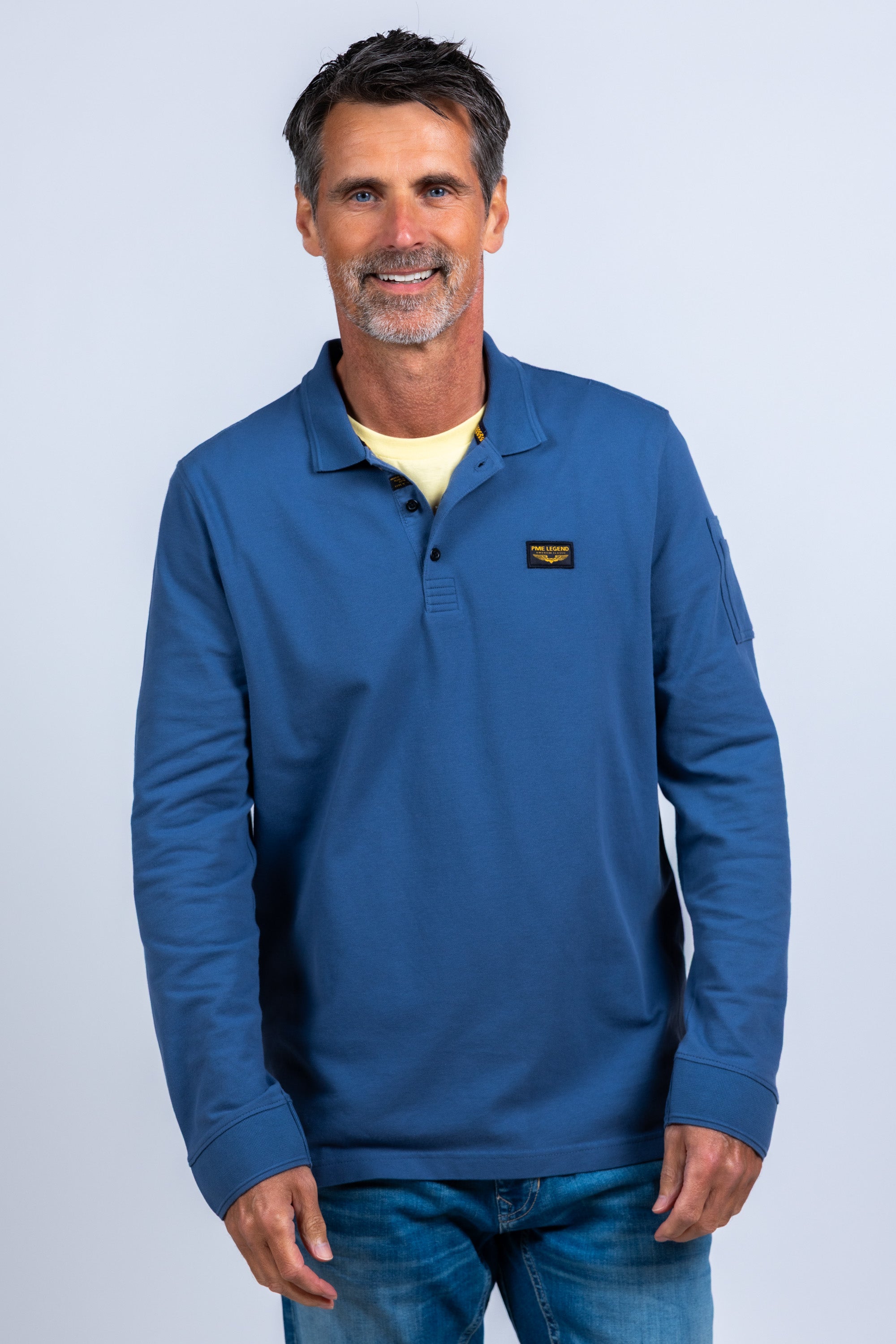 Polo met lange mouwen - French blue