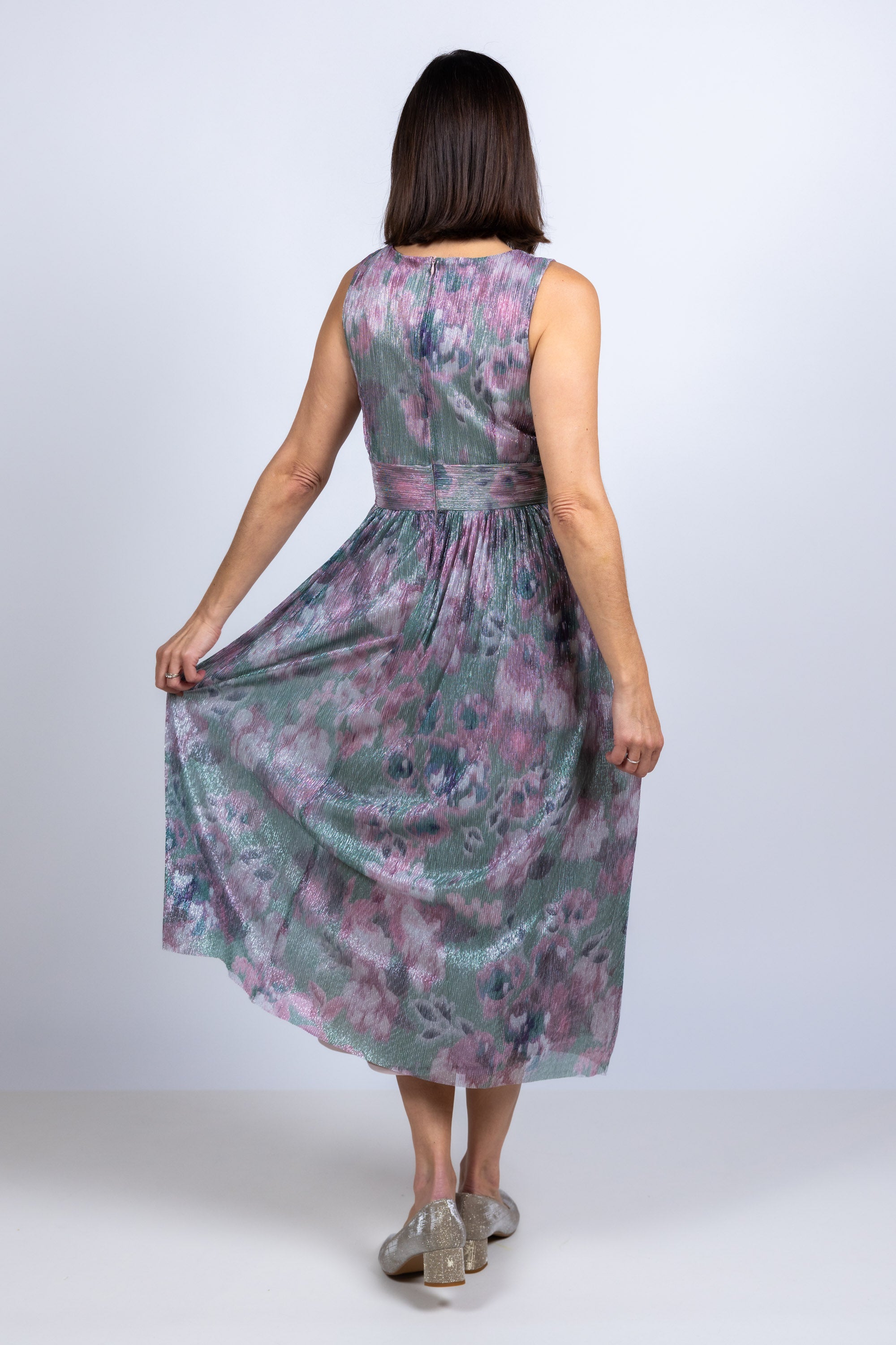 Jurk met bloemenprint - Mint