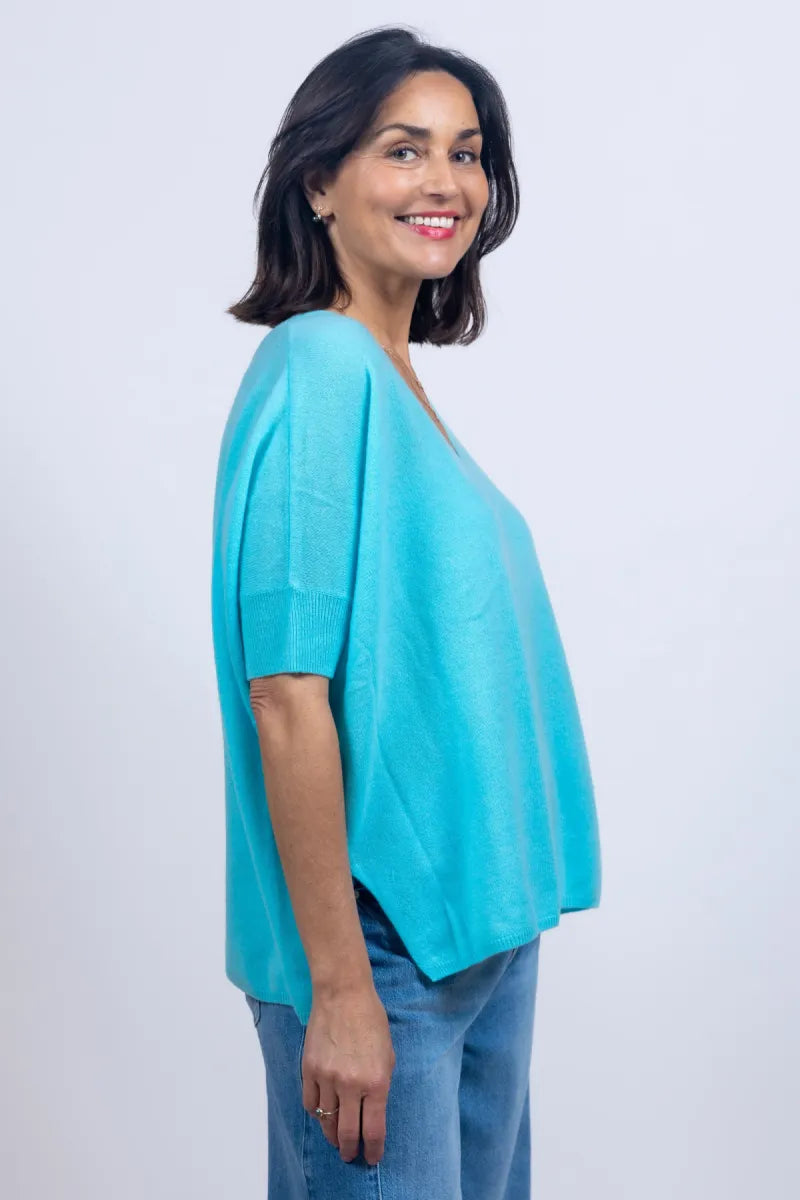 ABSOLUT CASHMERE ABSOLUT CASHMERE KATE Trui met V-hals - Aqua