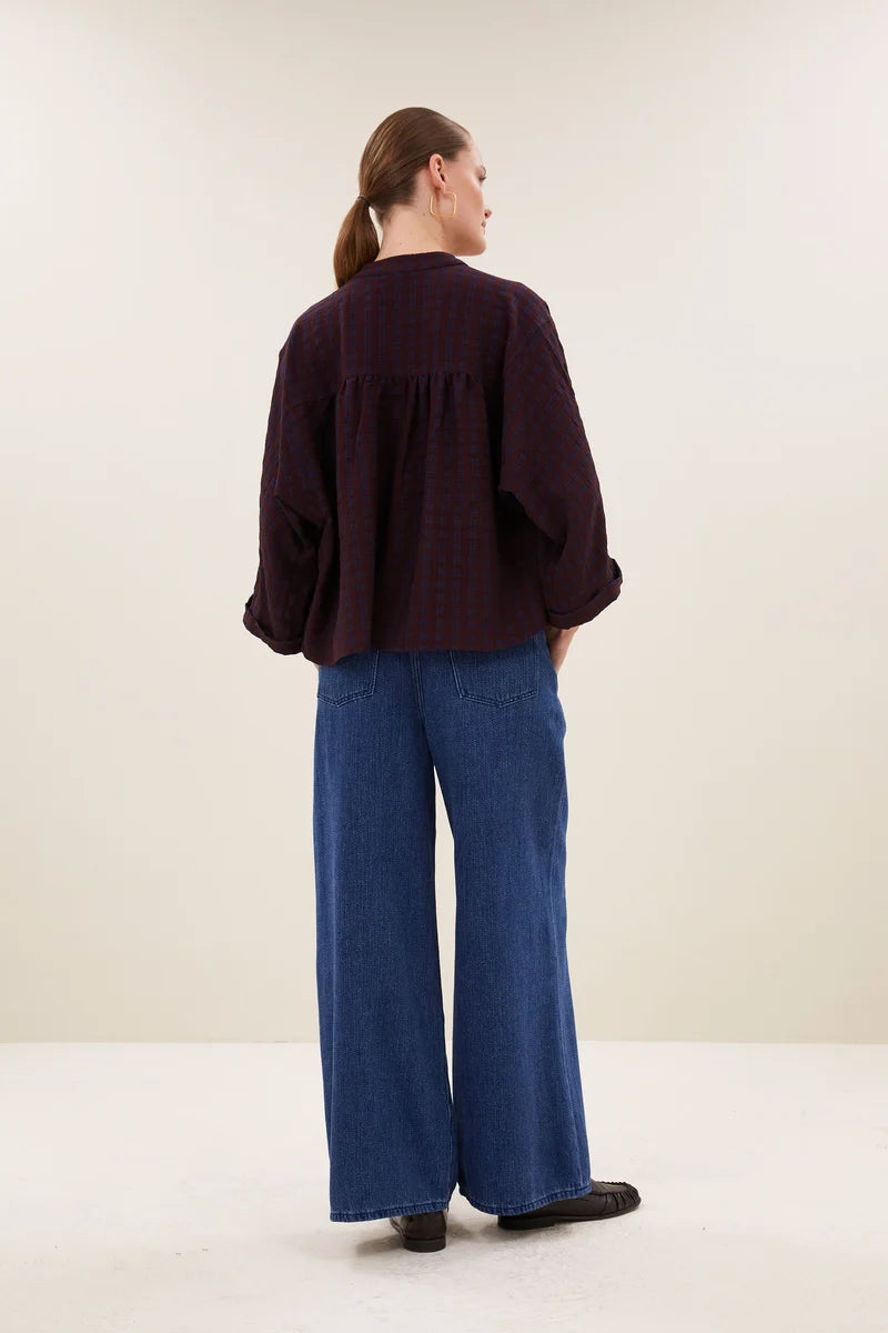 BY-BAR BY-BAR JESS BLOUSE donkerbordeaux