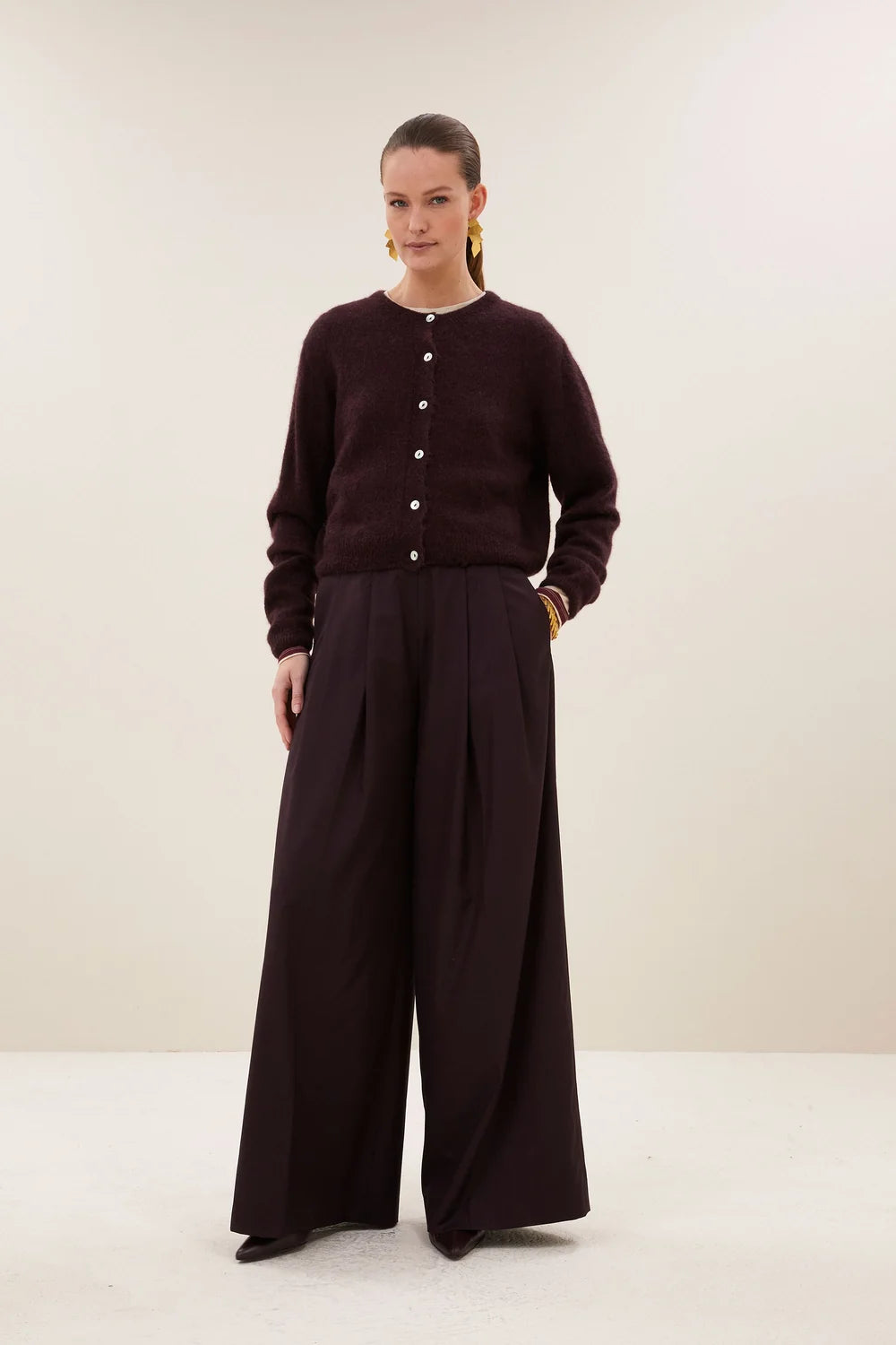 BY-BAR BY-BAR CLEO CARDIGAN donkerbordeaux