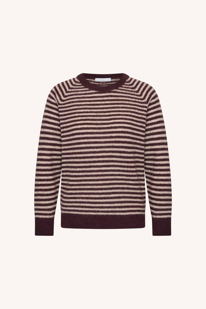 BY-BAR BY-BAR SALLY STRIPE PULL donkerbordeaux