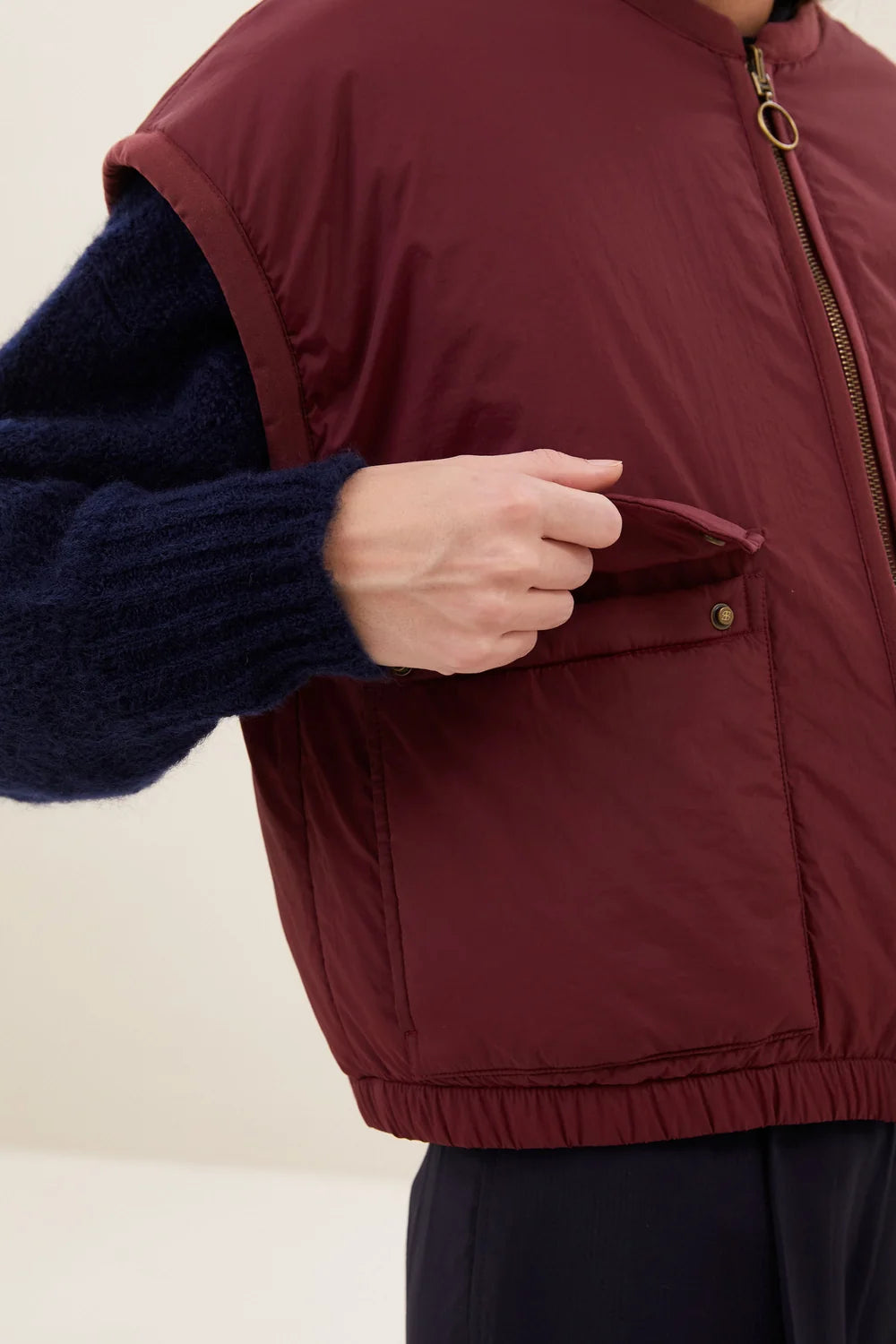 BY-BAR BY-BAR GIO SLEEVELESS donkerbordeaux
