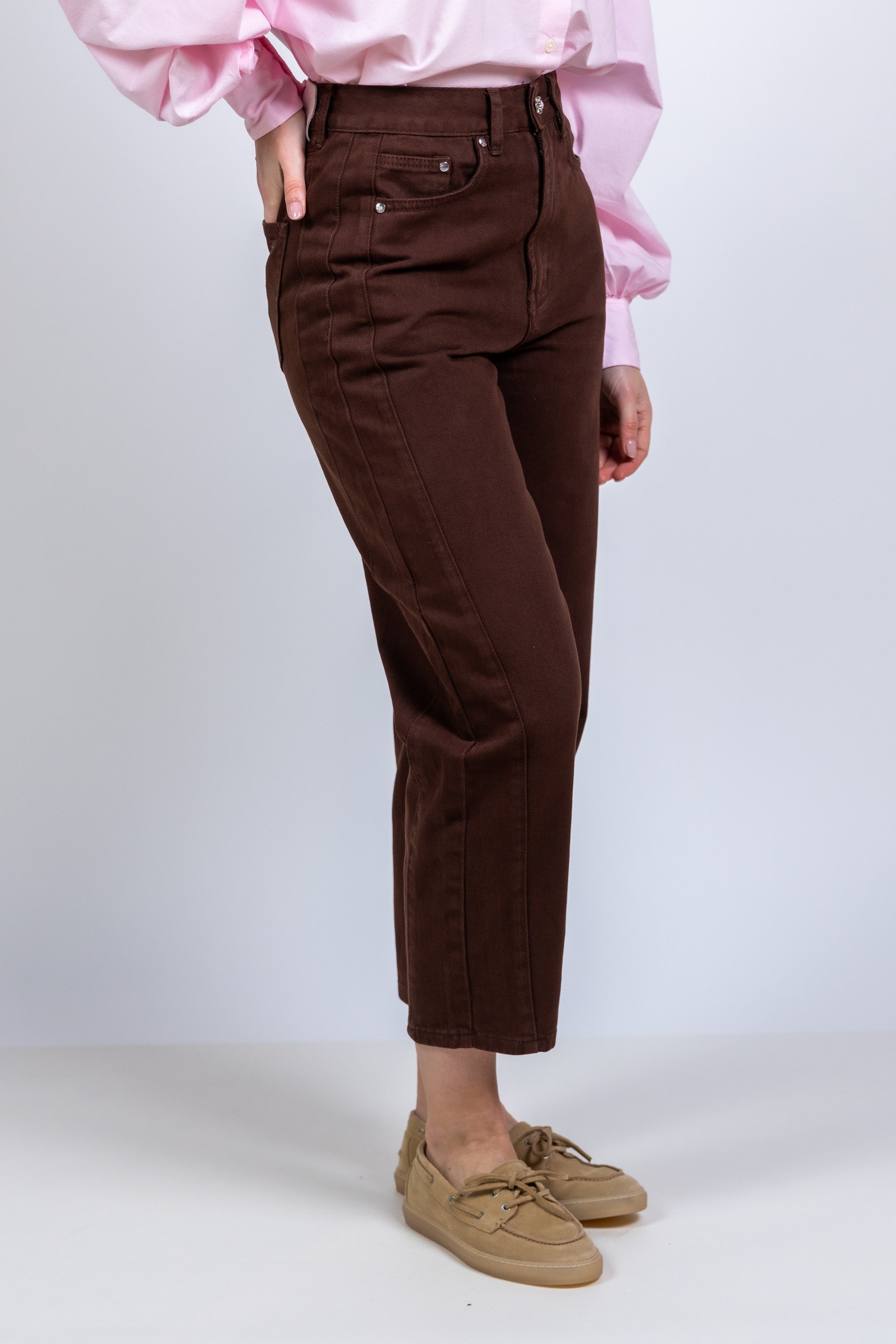 Broek met rechte pijpen - Bruin