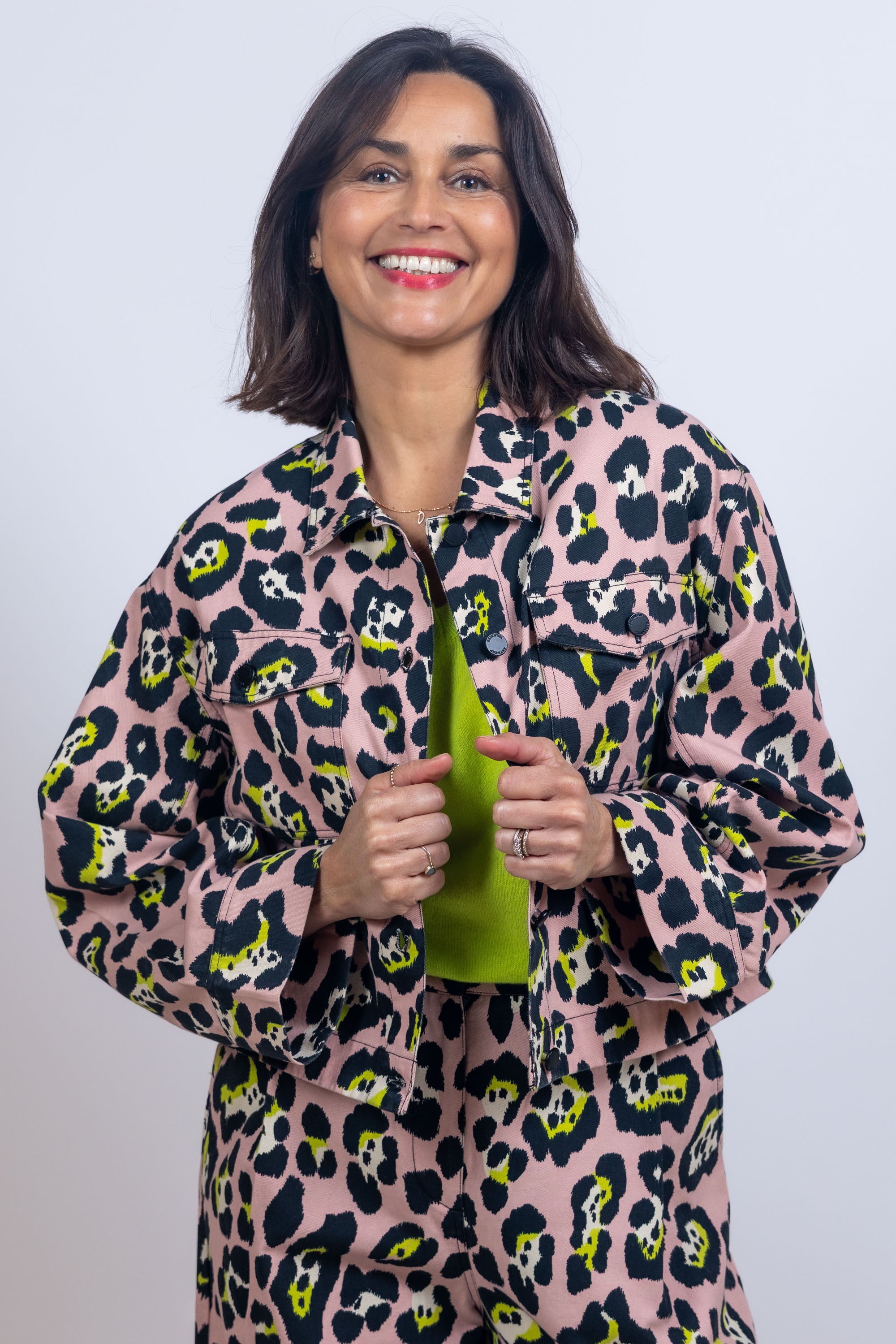 Jasje met print - Oudroze