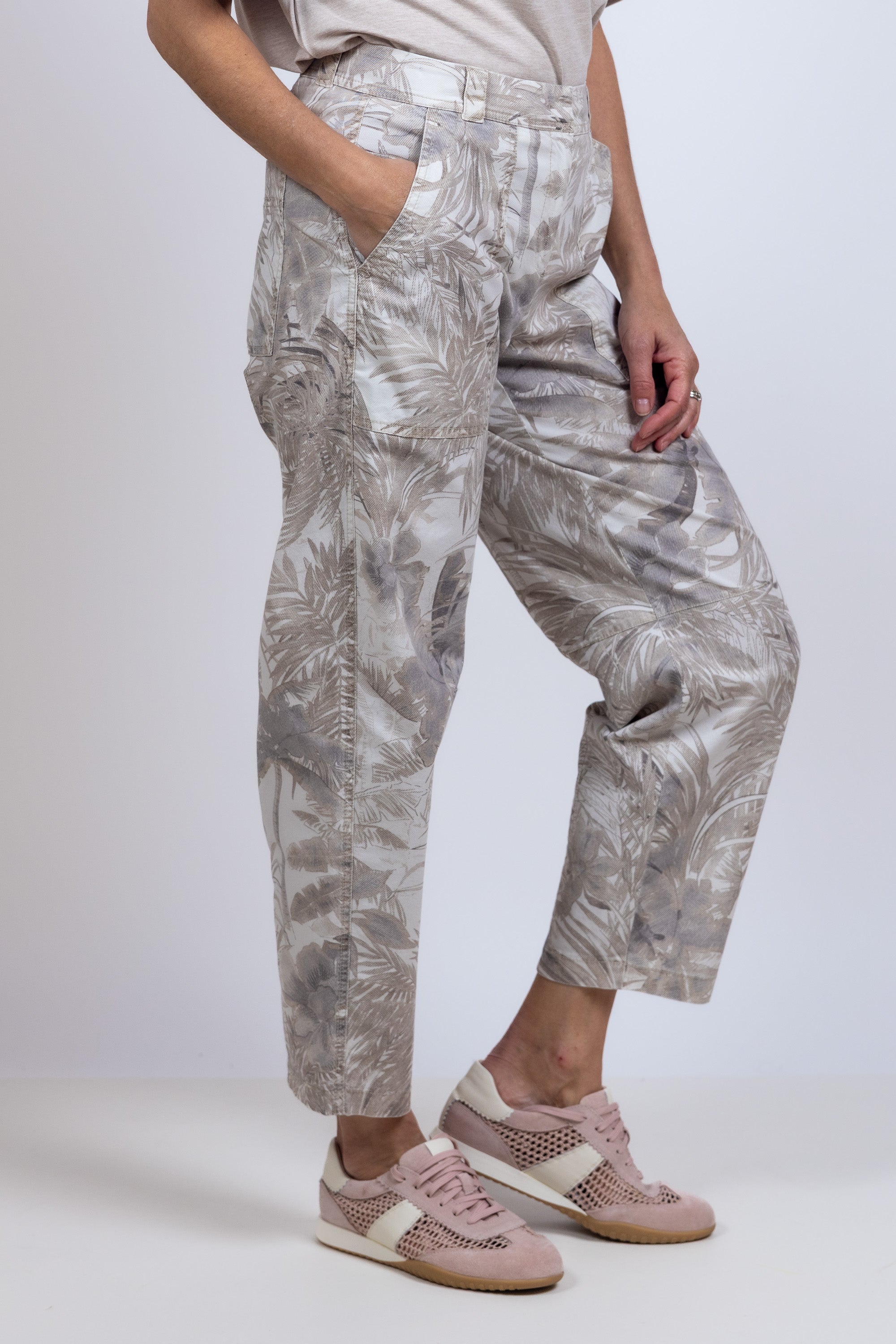 Broek met print - Beige