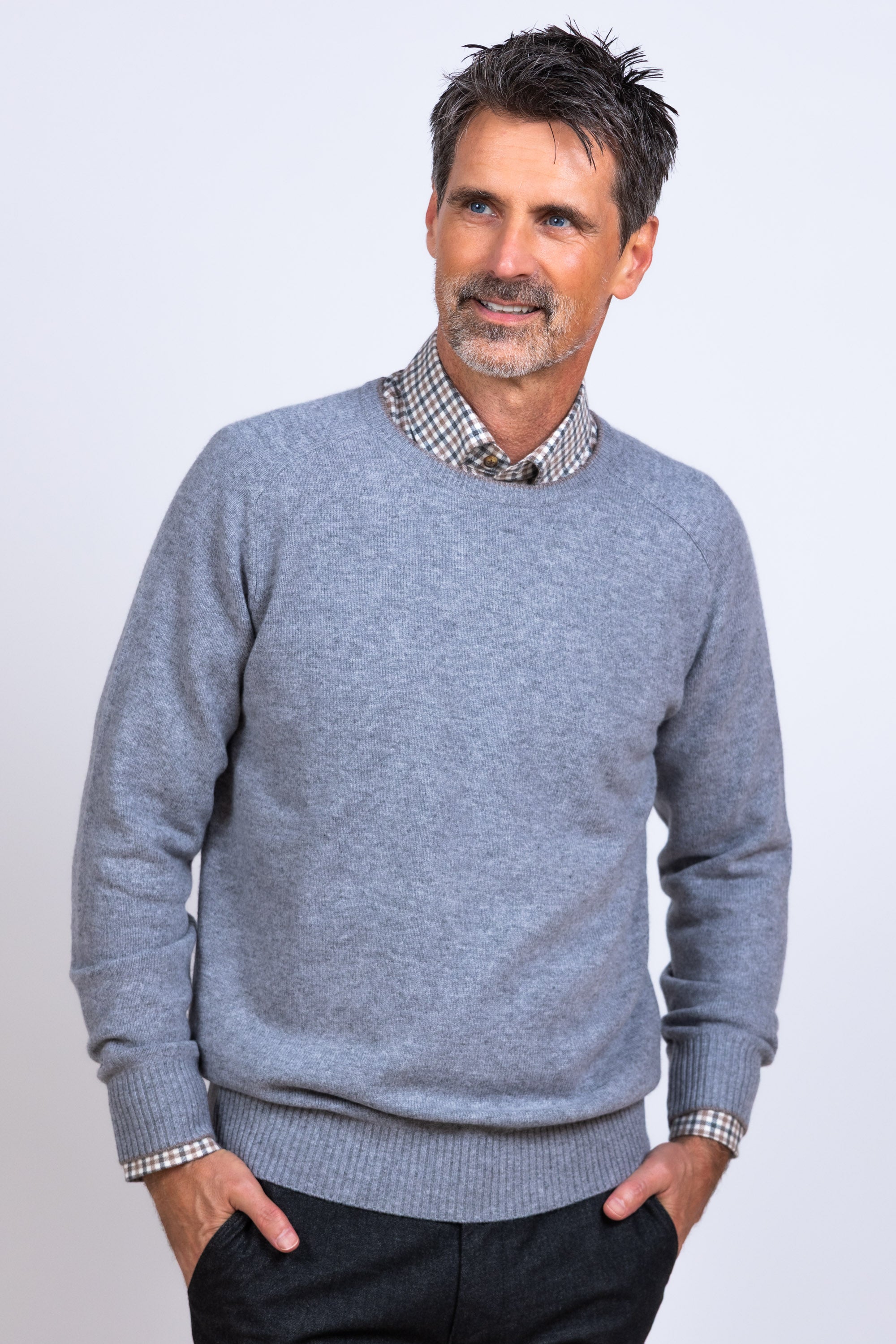 Trui met ronde hals - Lichtgrijs