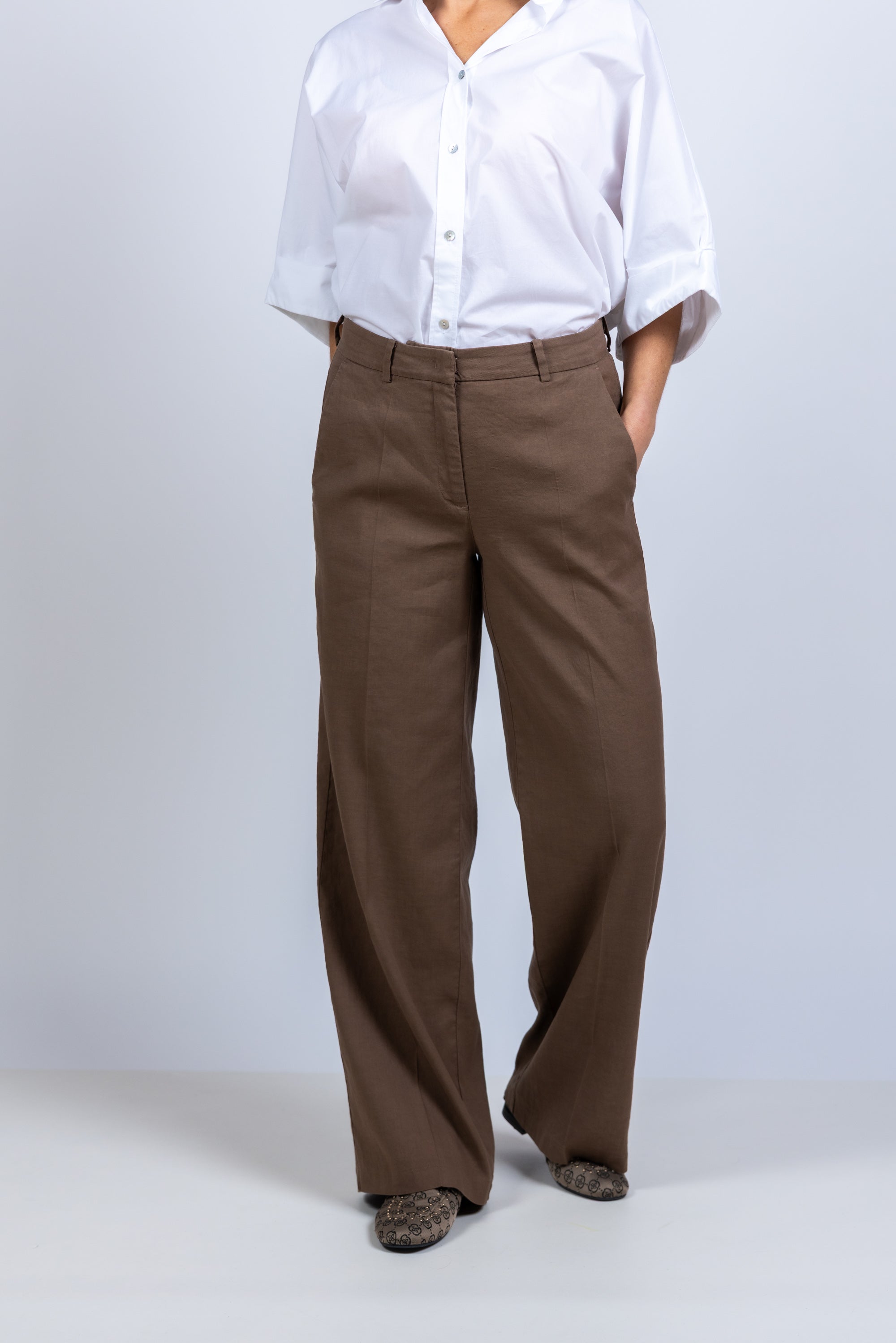 Wijde pantalon - Bruin