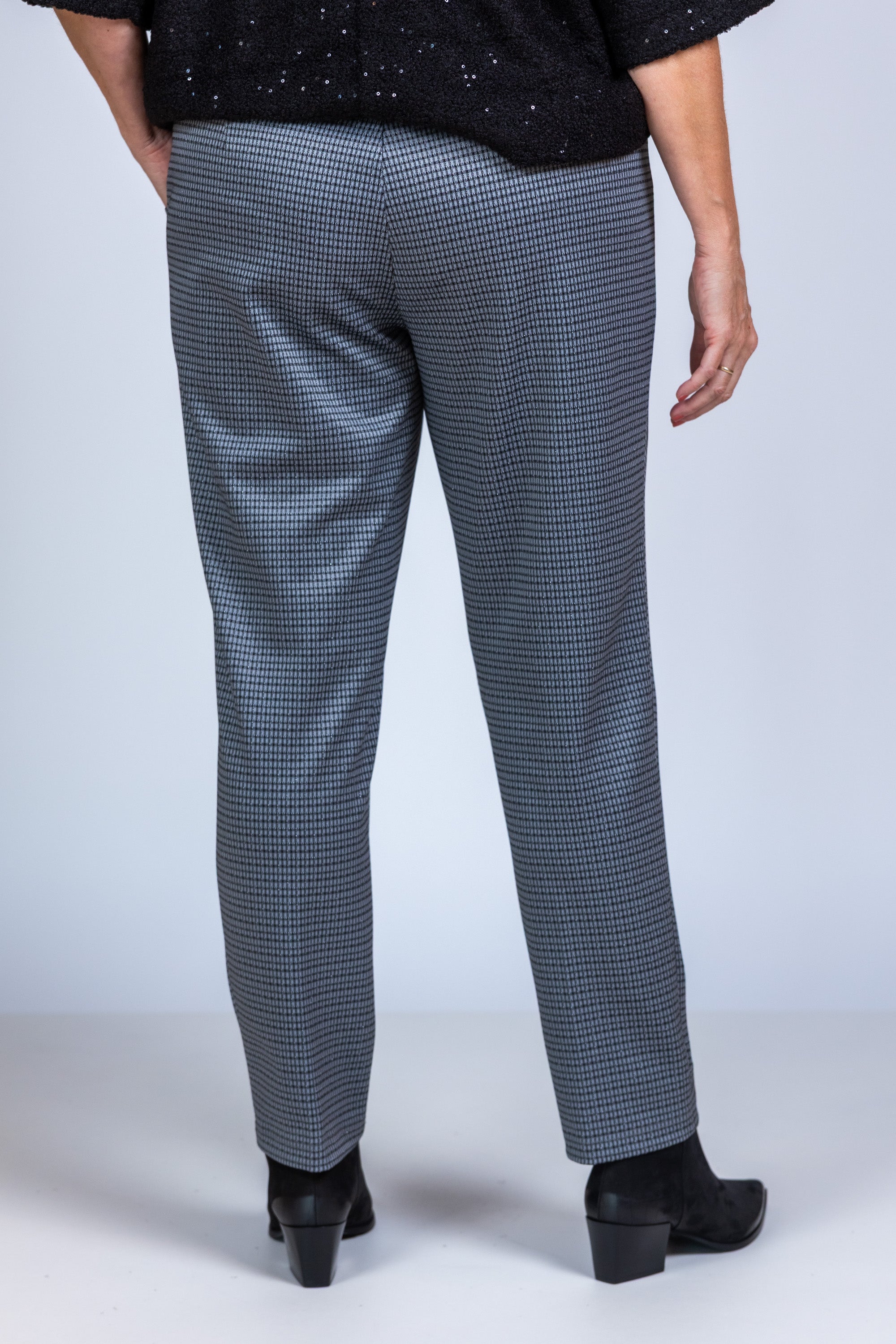 Broek met ruitdessin - Middengrijs