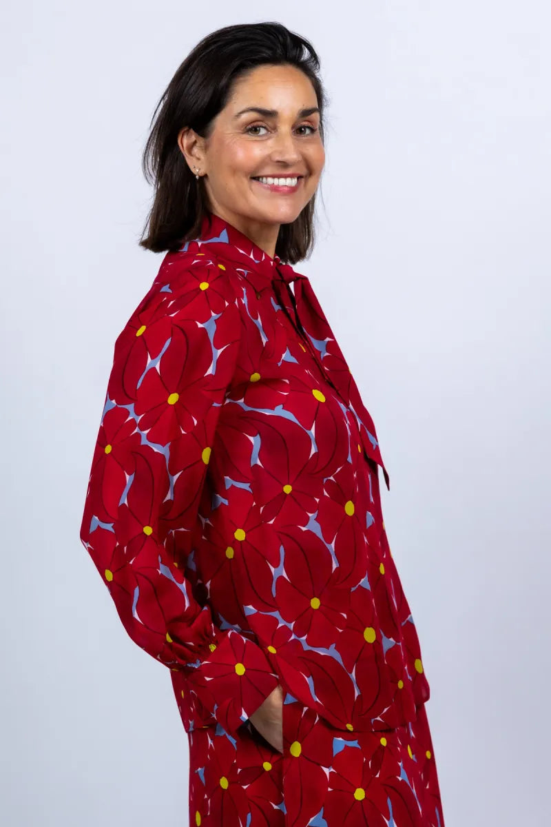LUISA CERANO LUISA CERANO 238665-3821 LUISA CERANO 238665-3821 Blouse met strik - Rood