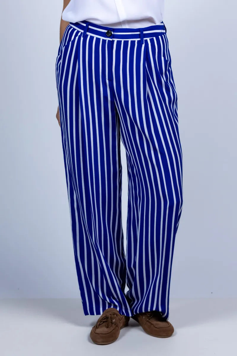 MARCCAIN COLLECTIE MARCCAIN COLLECTIE AA.81.65 W42 Broek met strepen - Kobaltblauw