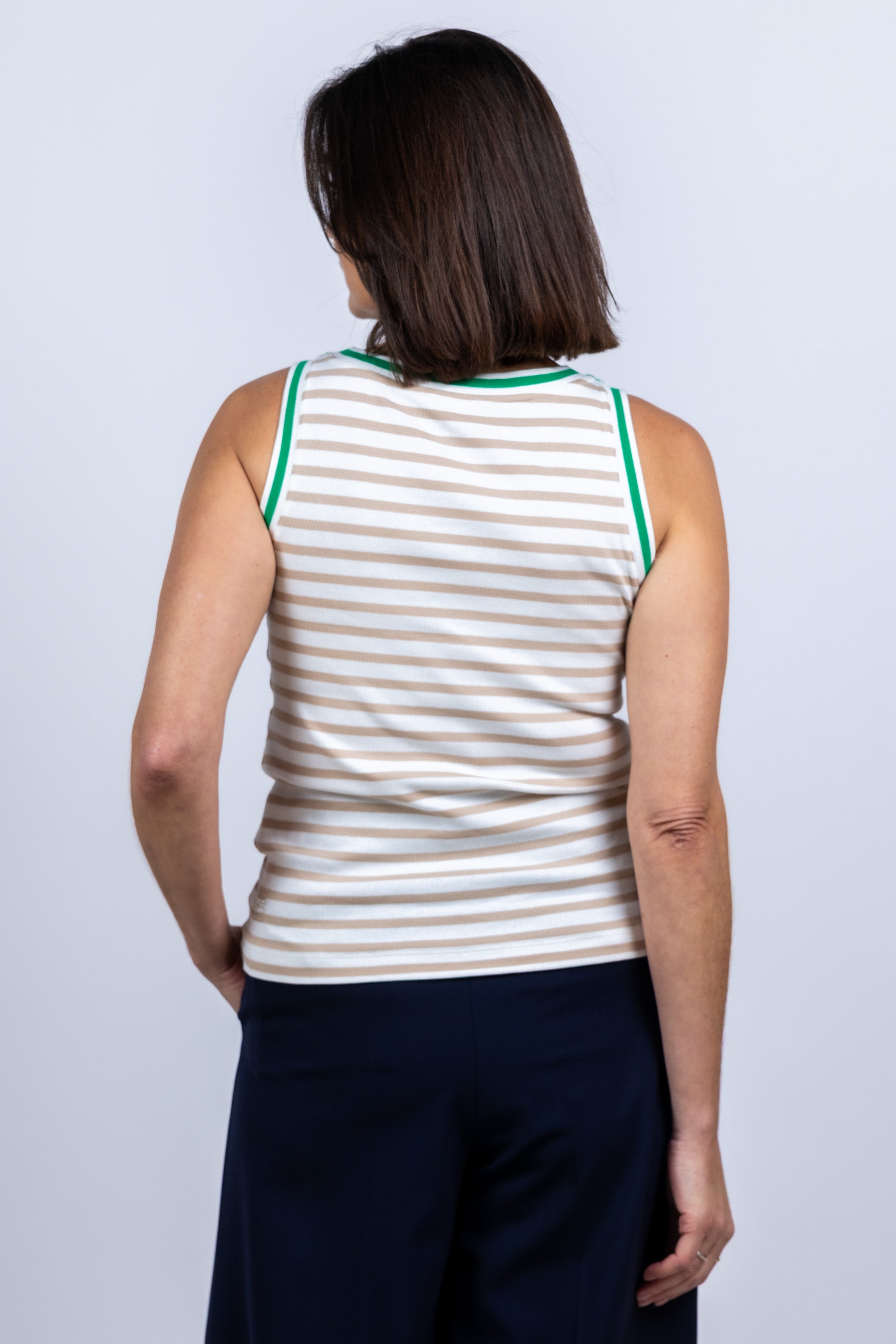 Top met strepen - Appelgroen