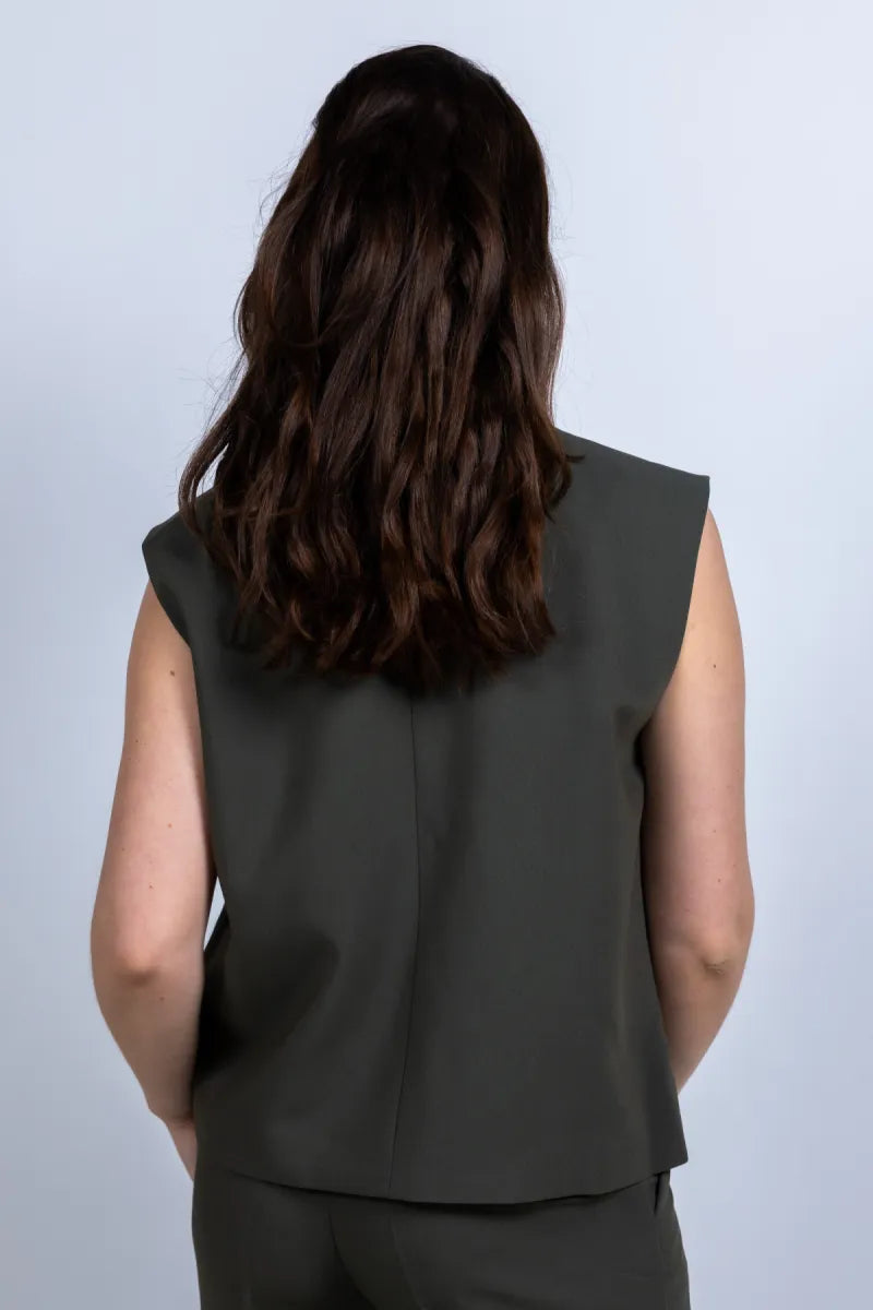 MODSTROM Gilet met knopen - Olijfgroen