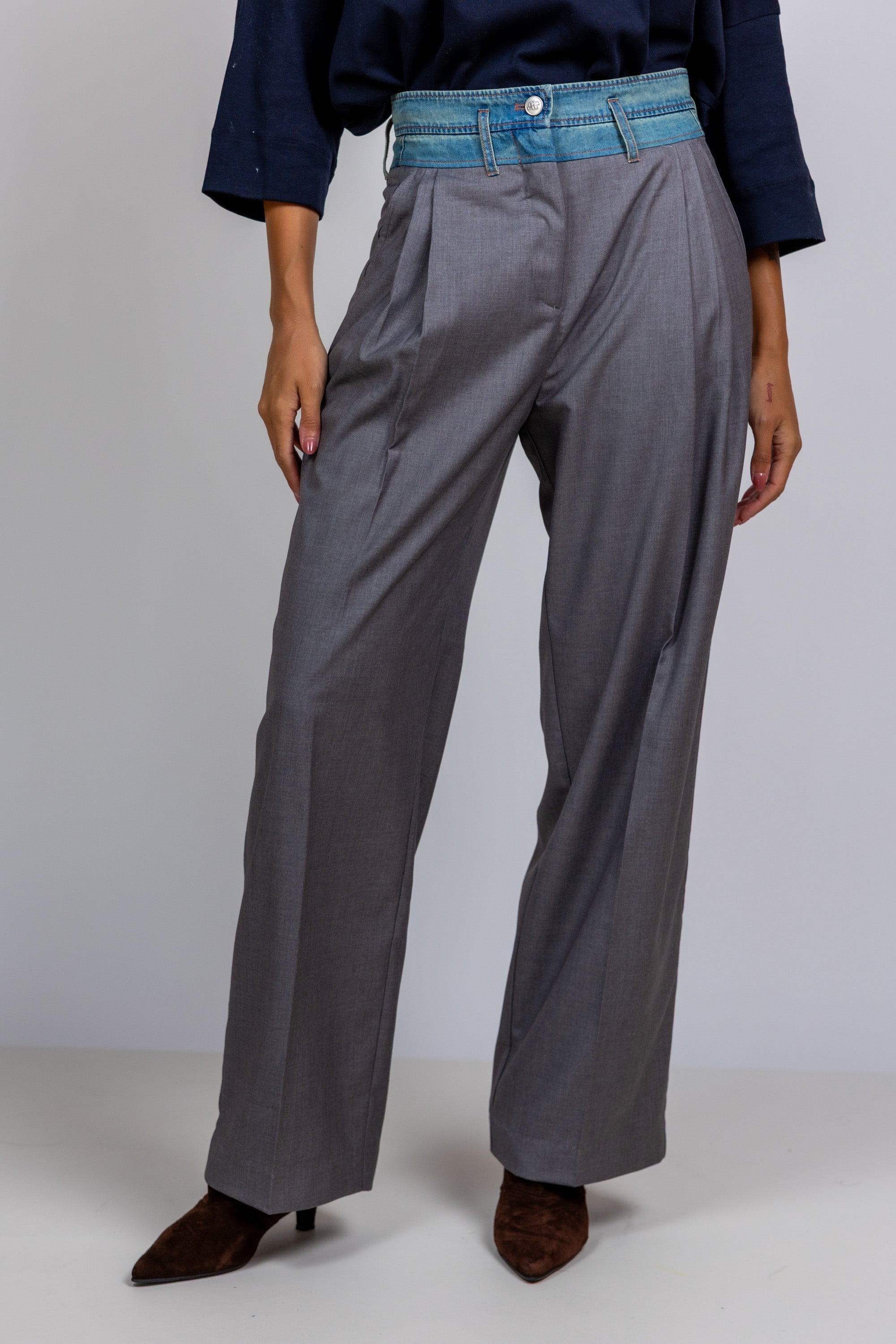Wijde pantalon - Lichtgrijs