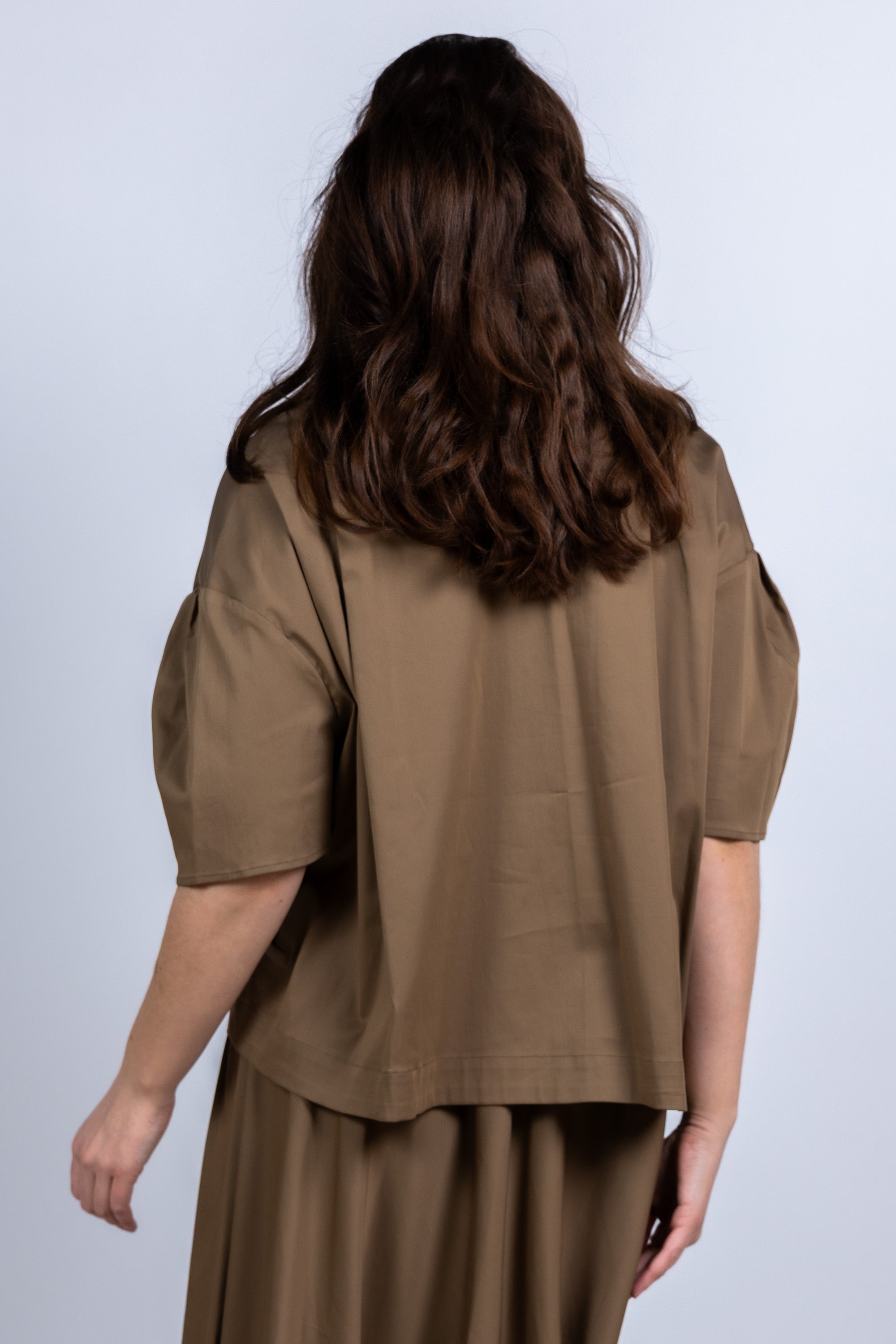 Blouse met kraag - Taupe