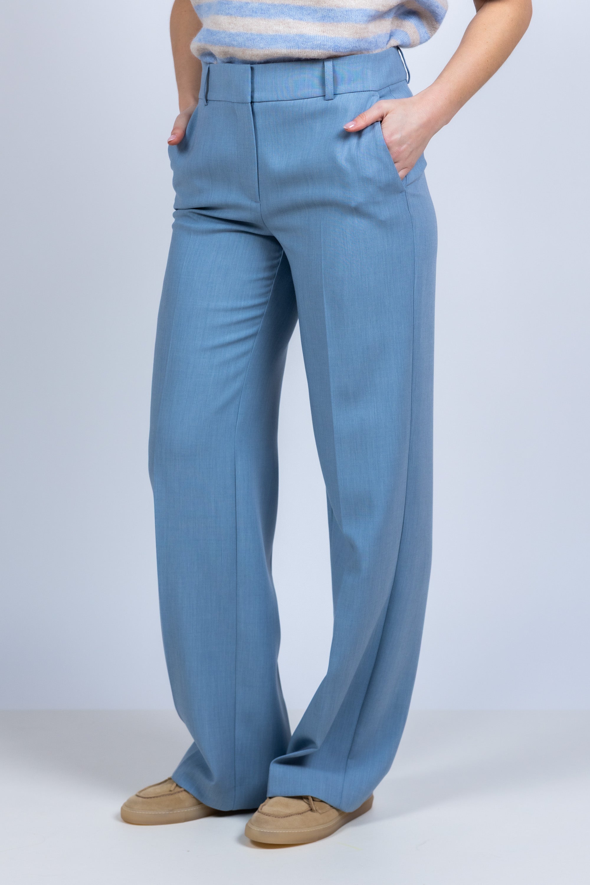 Wijde pantalon - Bleu