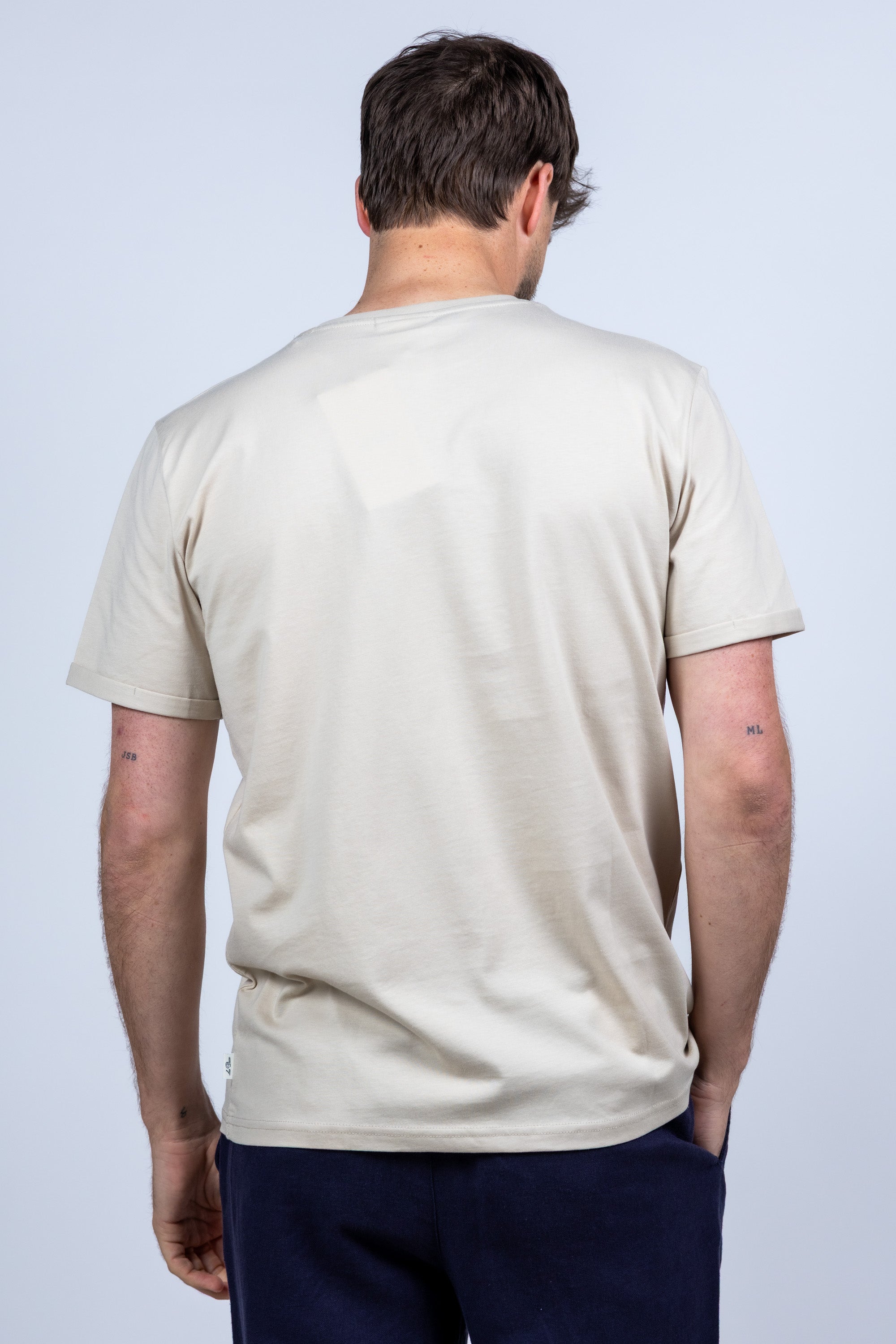 T-shirt met ronde hals - Beige