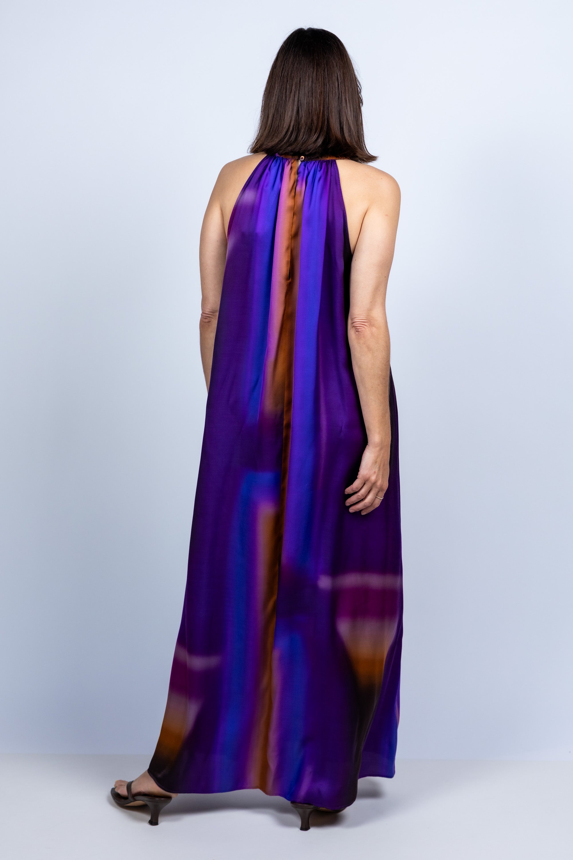Maxi jurk met halter - Paars