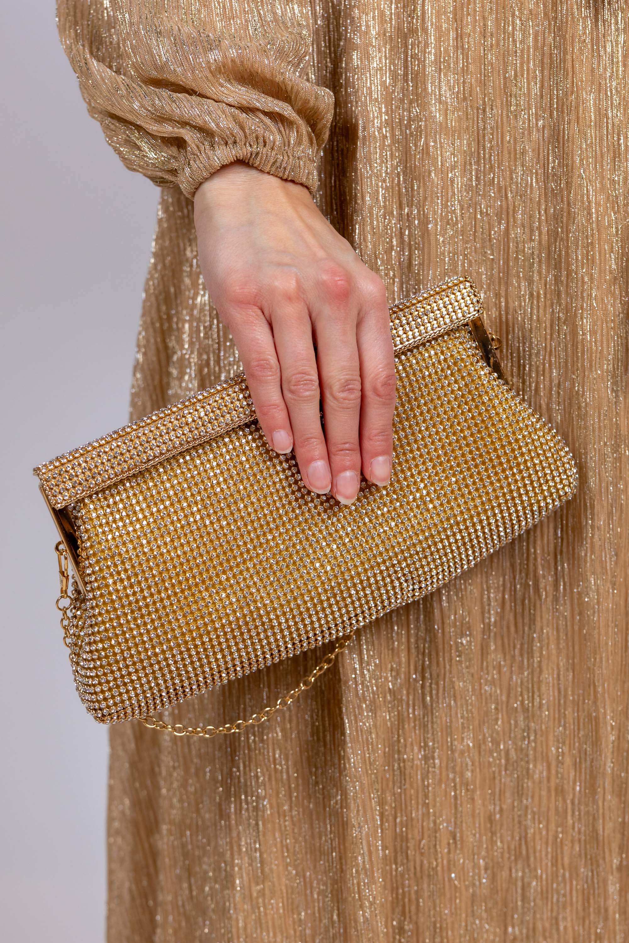 Clutch met strass - Goud