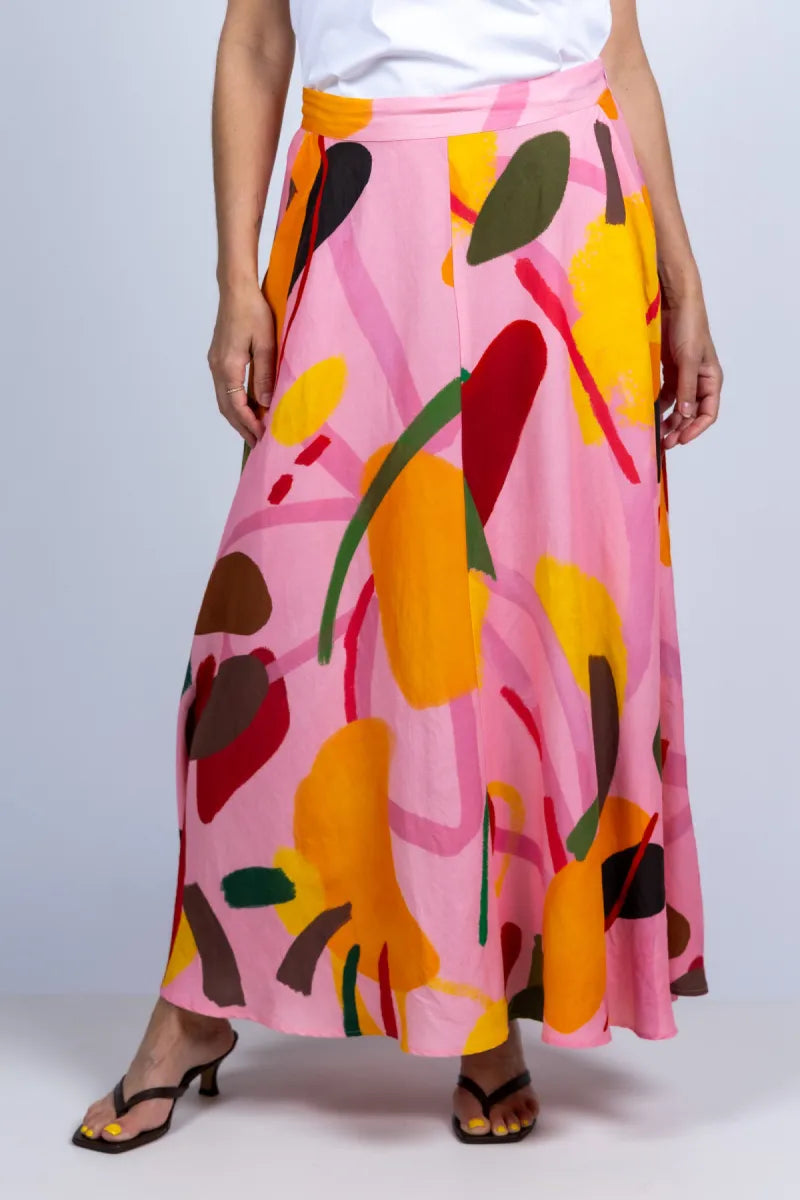 CAROLINE BISS CAROLINE BISS 3754 Rok met print - Roze