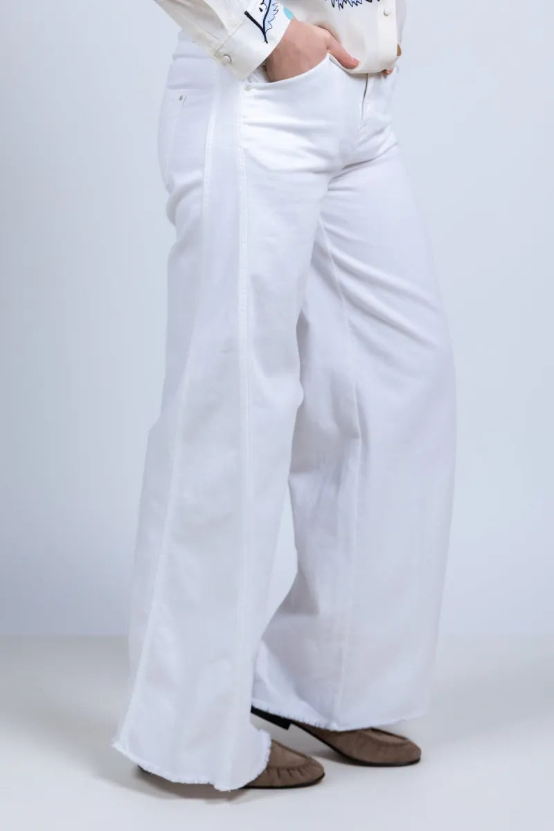 RAFFAELLO ROSSI RAFFAELLO ROSSI 9391 SENA P Wijde broek - Wit