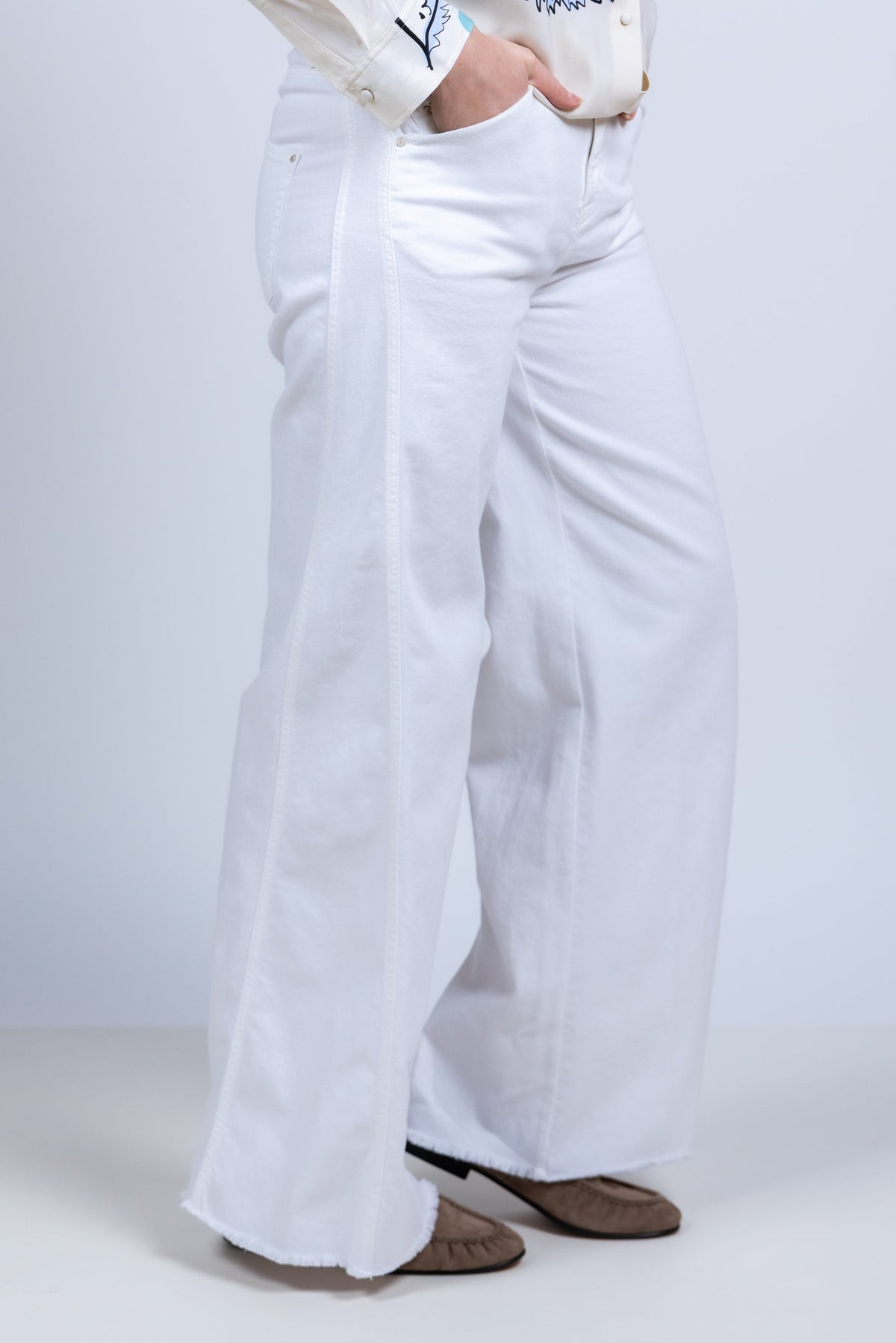 RAFFAELLO ROSSI RAFFAELLO ROSSI 9391 SENA P Wijde broek - Wit