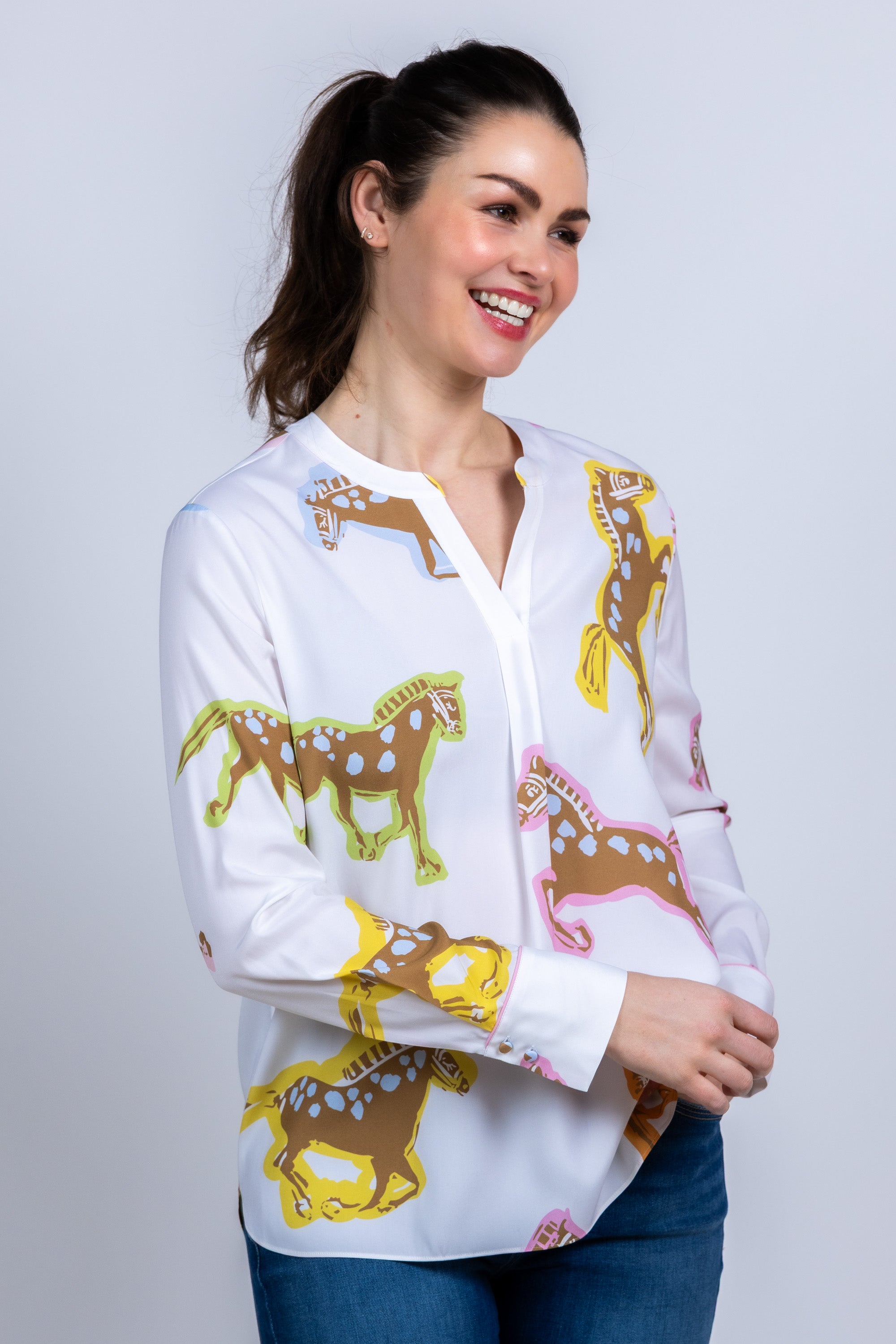 Blouse met print - Ecru