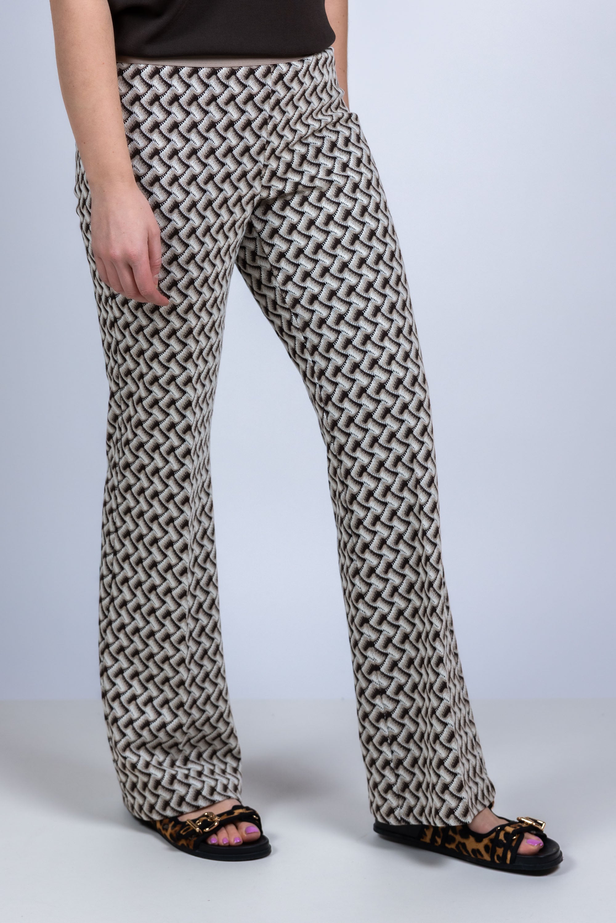 Broek met patroon - Bruin