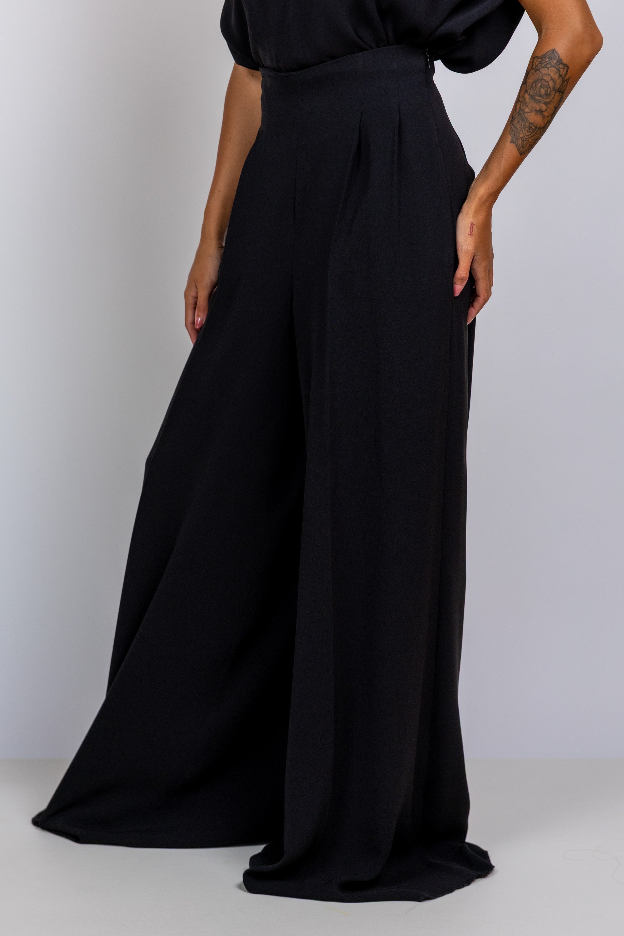 Wijde pantalon - Zwart